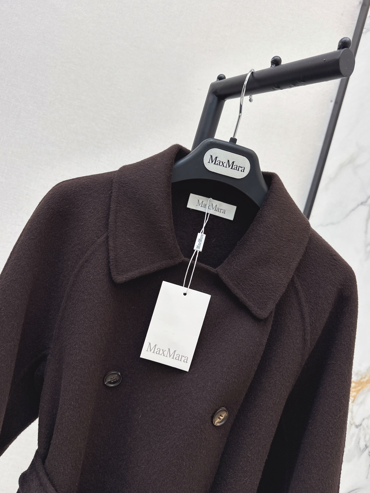 Max 26fw belted double button overcoats