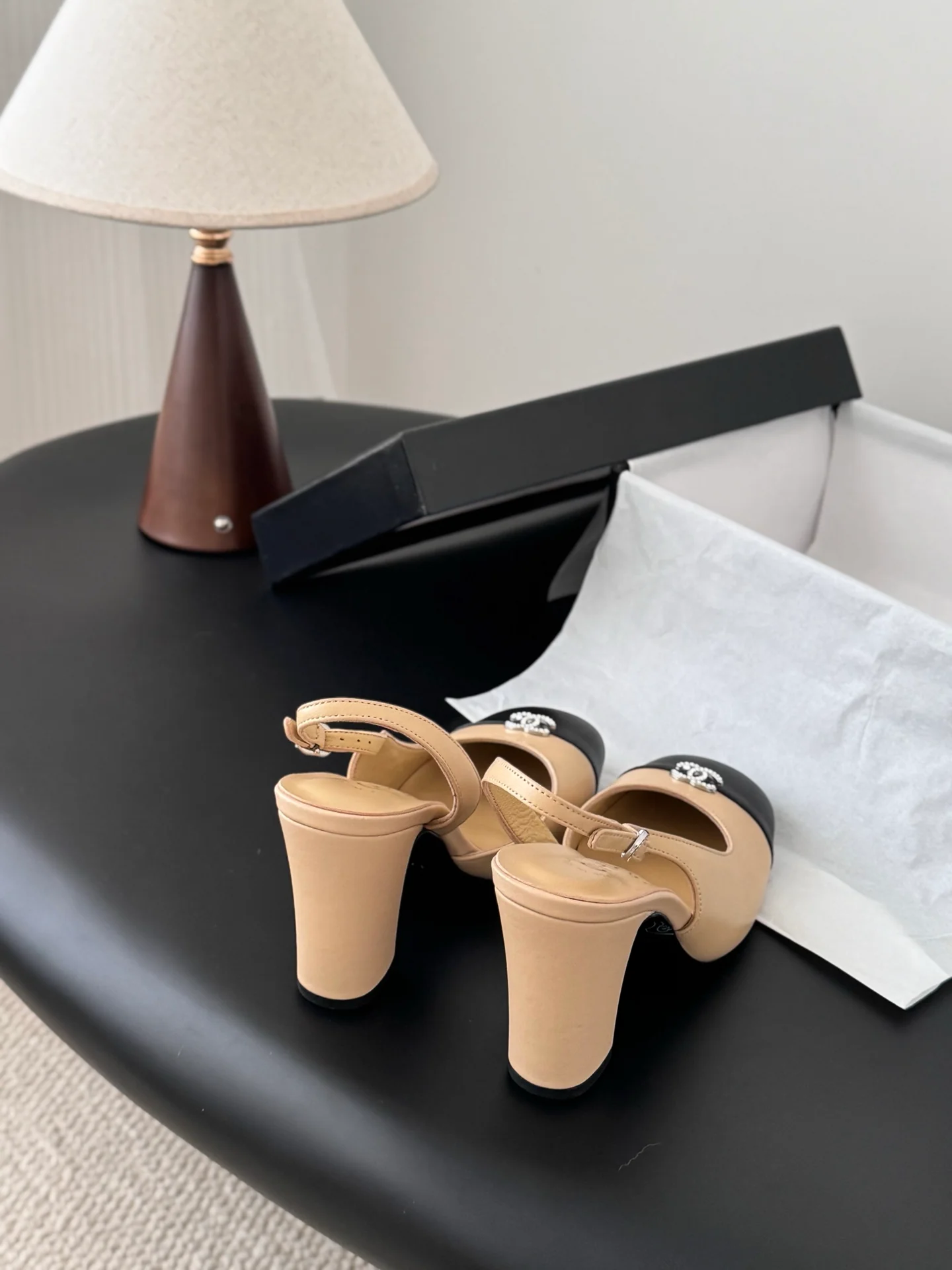 Chan 25fw slingback mary jane chunky heels