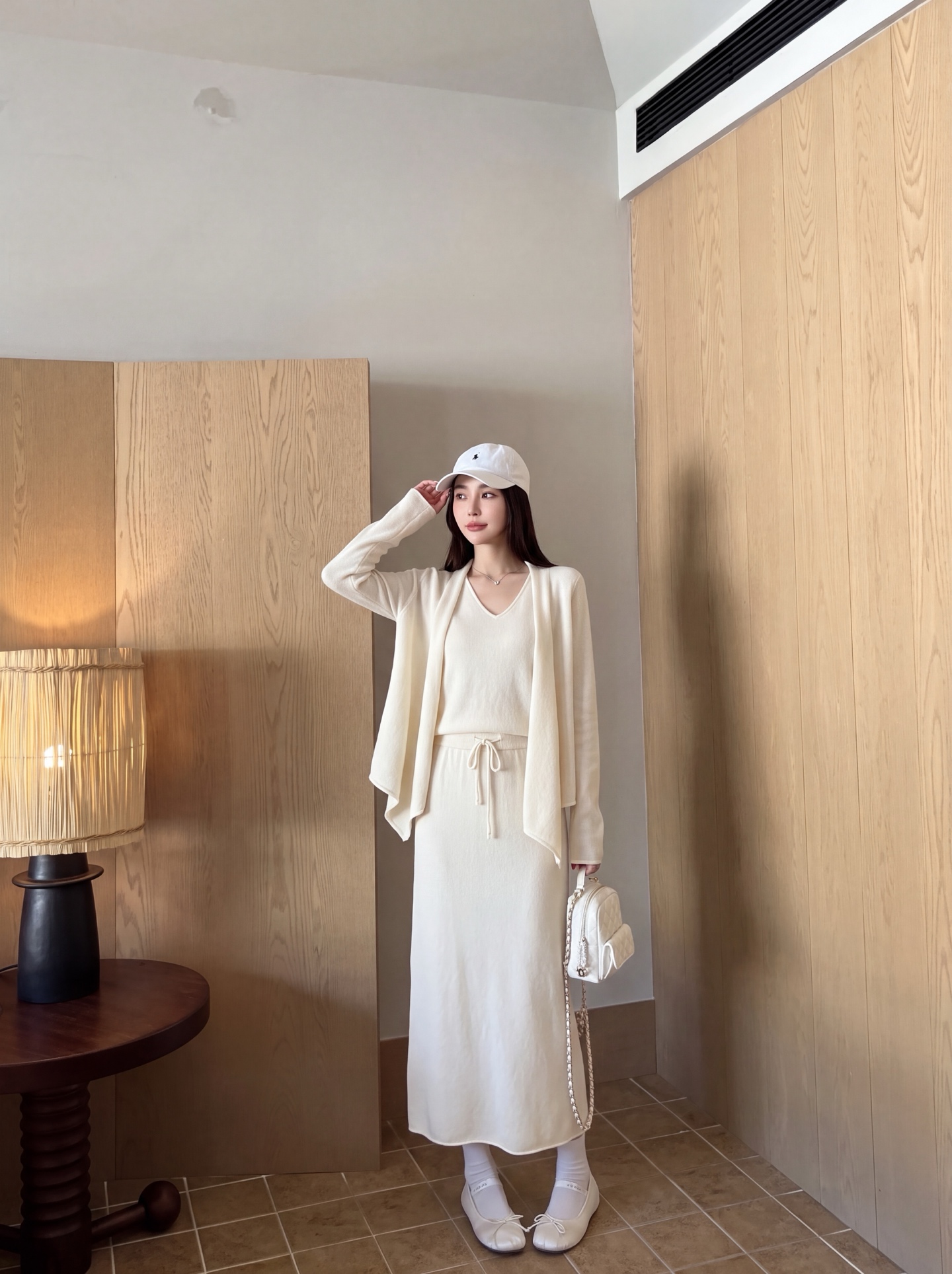 Max 26fw wool knit vest cardigan skirt sets