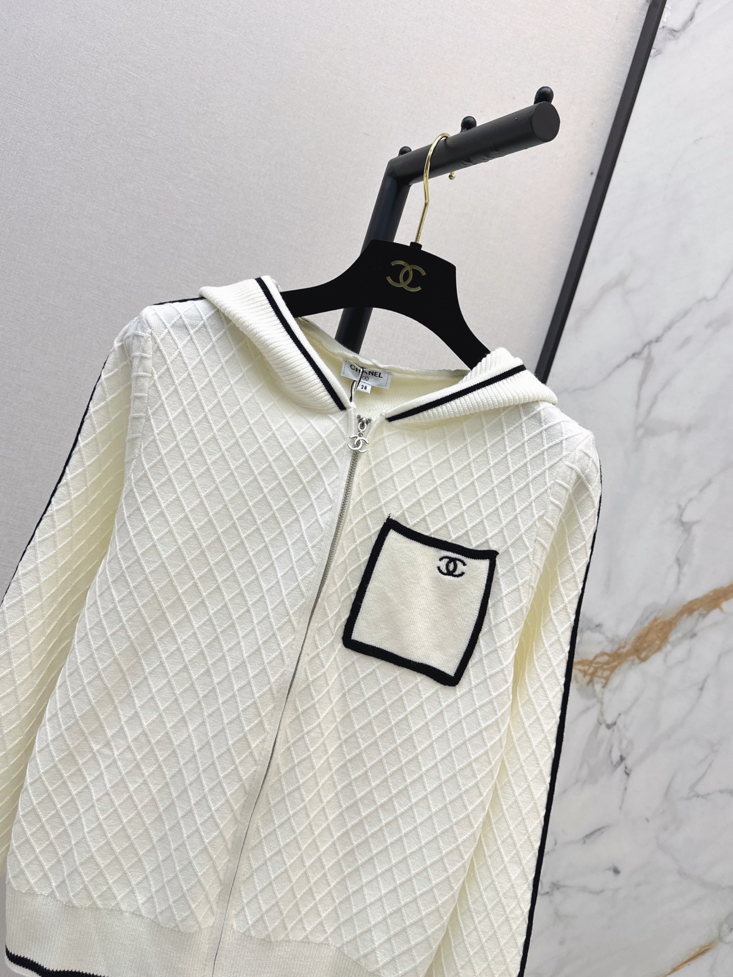 Chan 26fw hooded knit cardigan