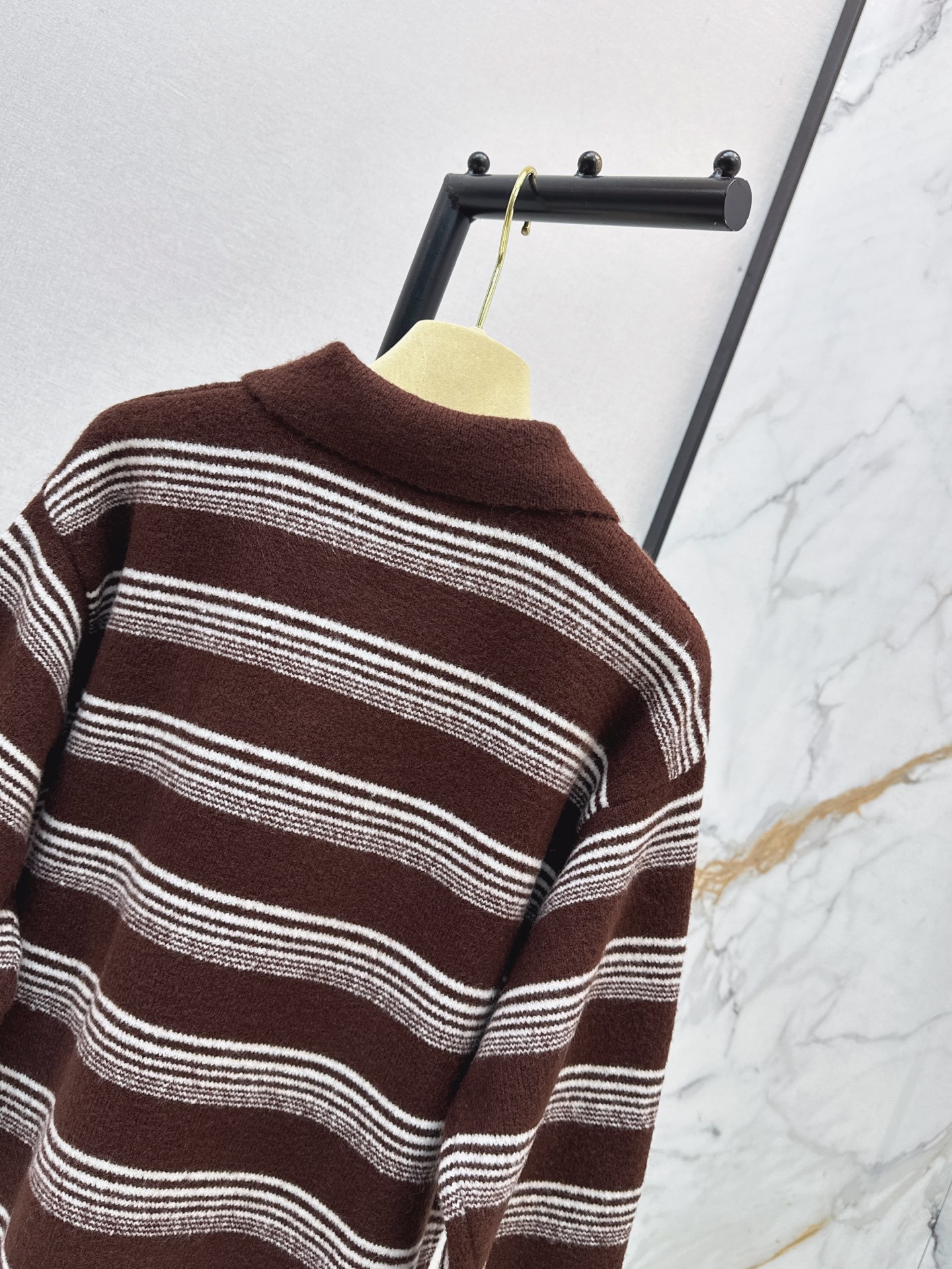 Miu 26fw stripe polo knitwear