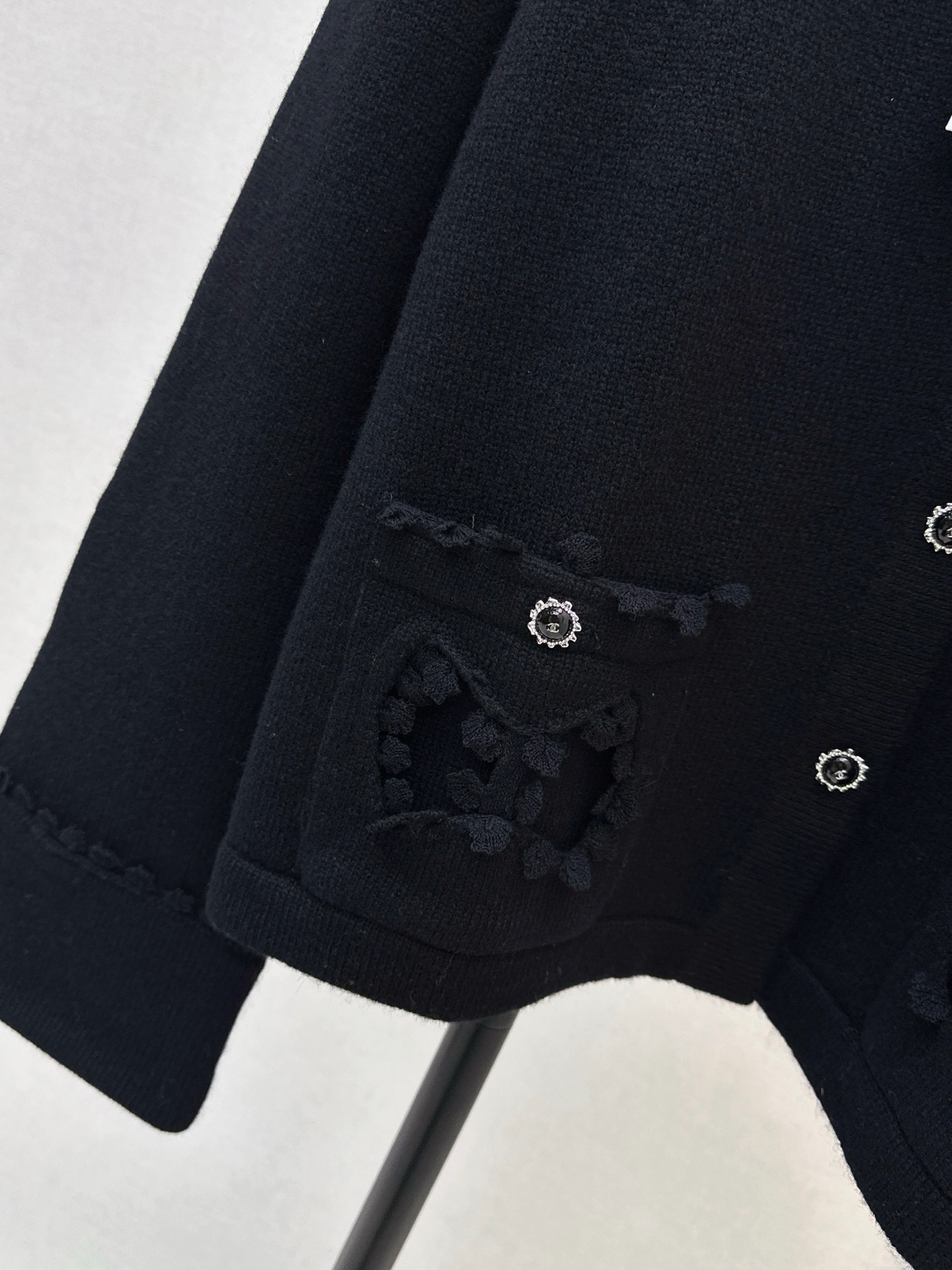 Chan 26fw lace-trim cardigan