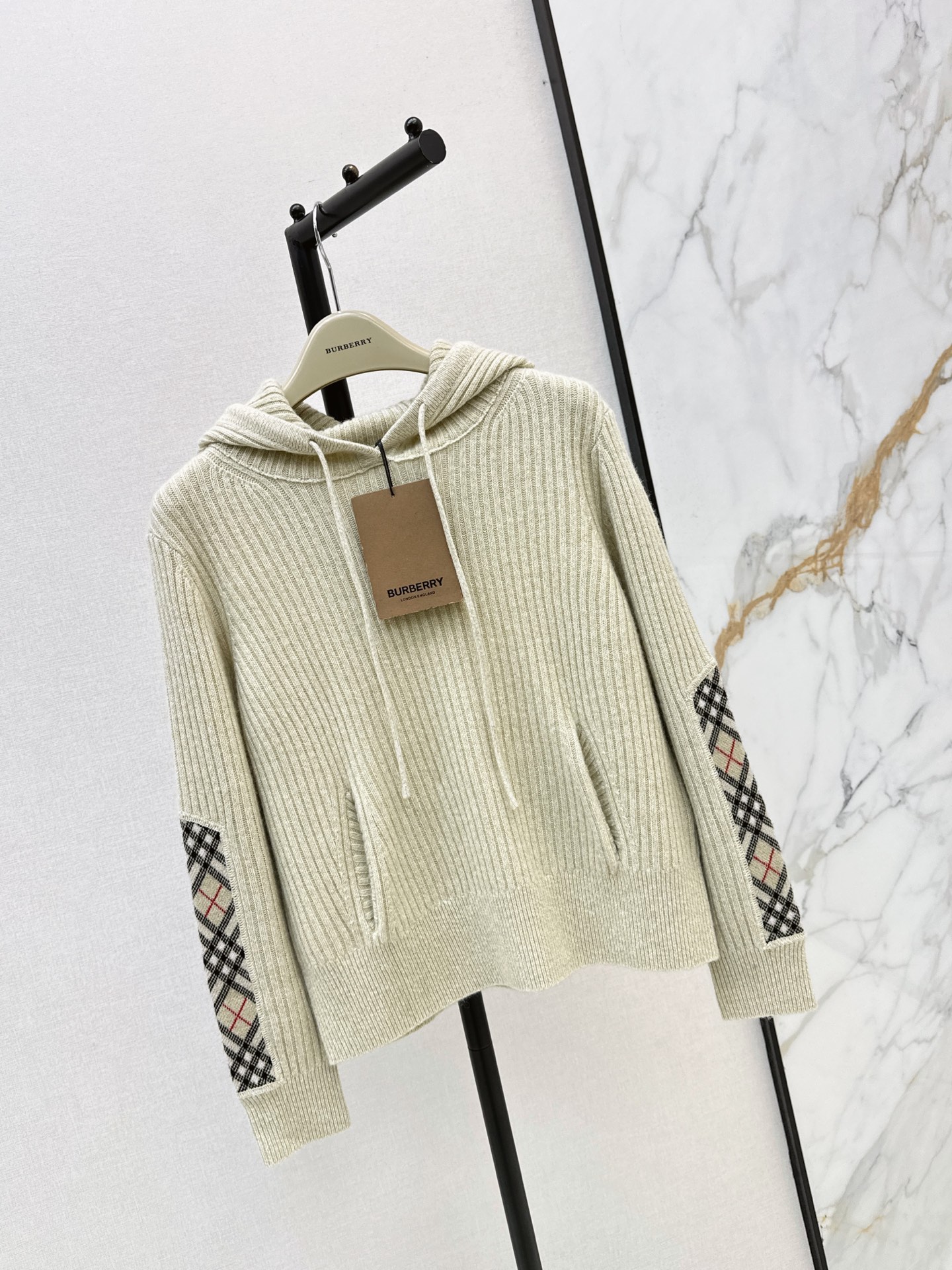 Bur 26fw hooded knit sweater