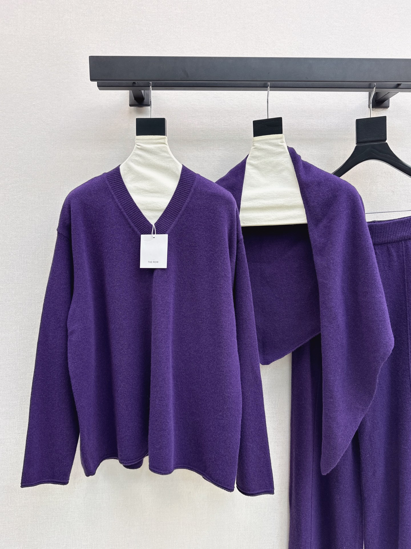 Row 26fw wool cape sweater pants sets