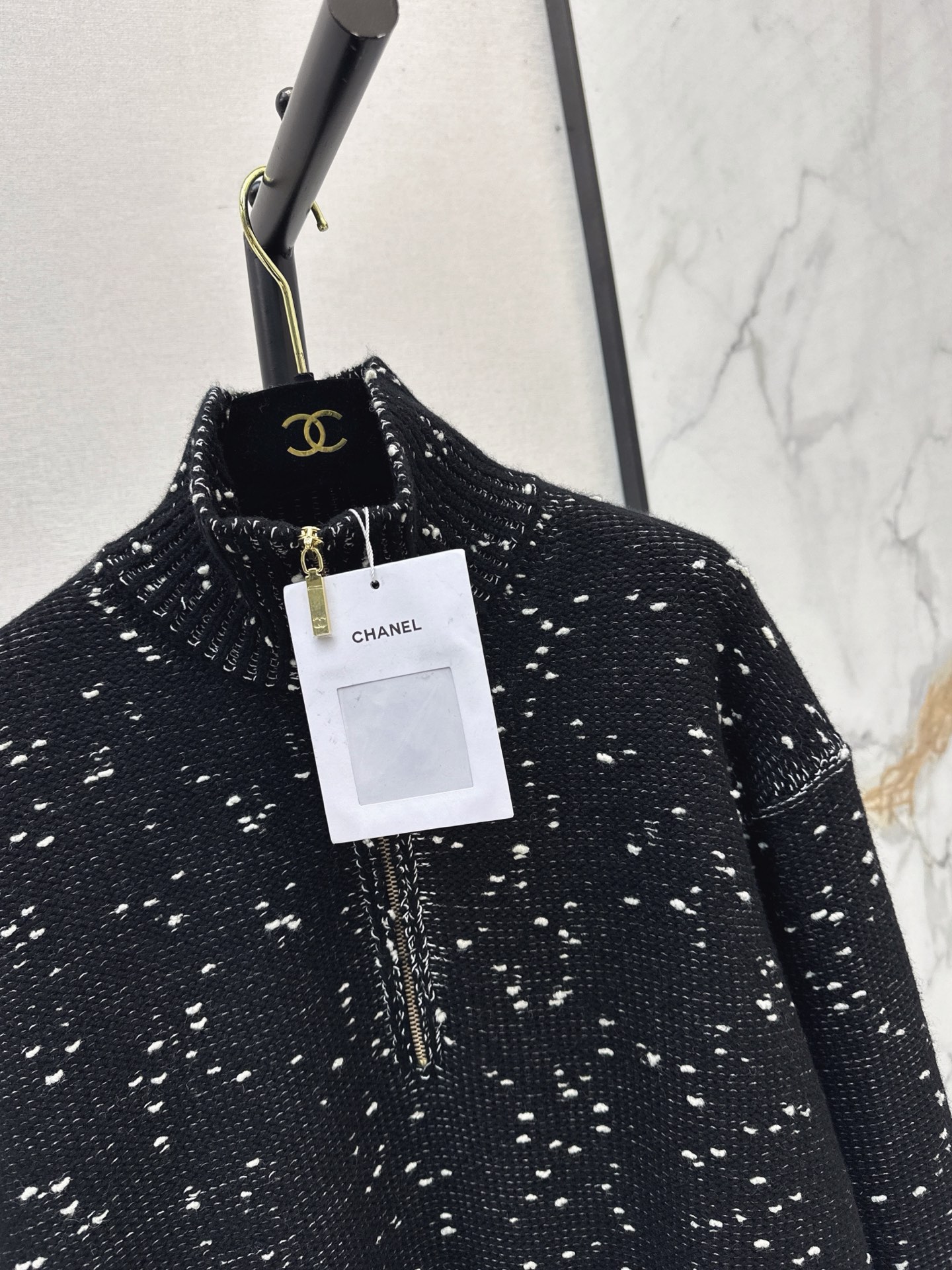 Chan 26fw zip-up knit sweater