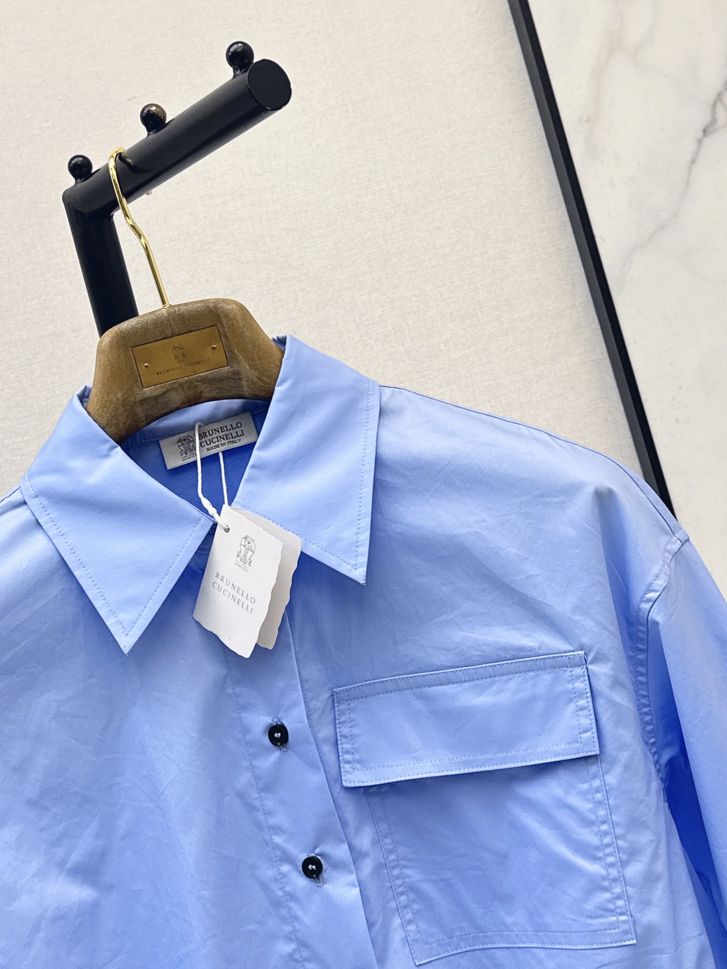 Brun 26fw cropped drawstring shirt