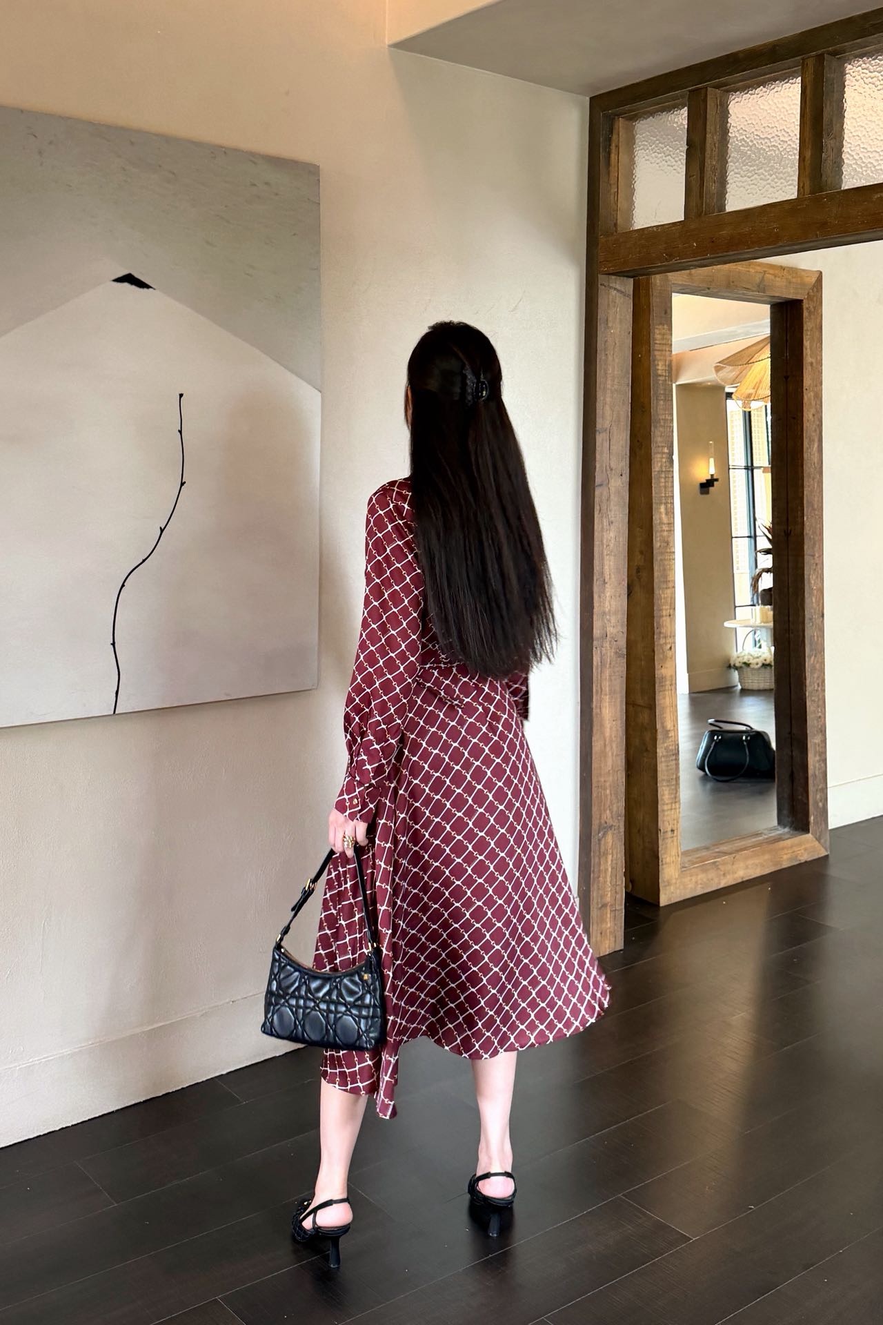Guc 26fw check print shirt dress