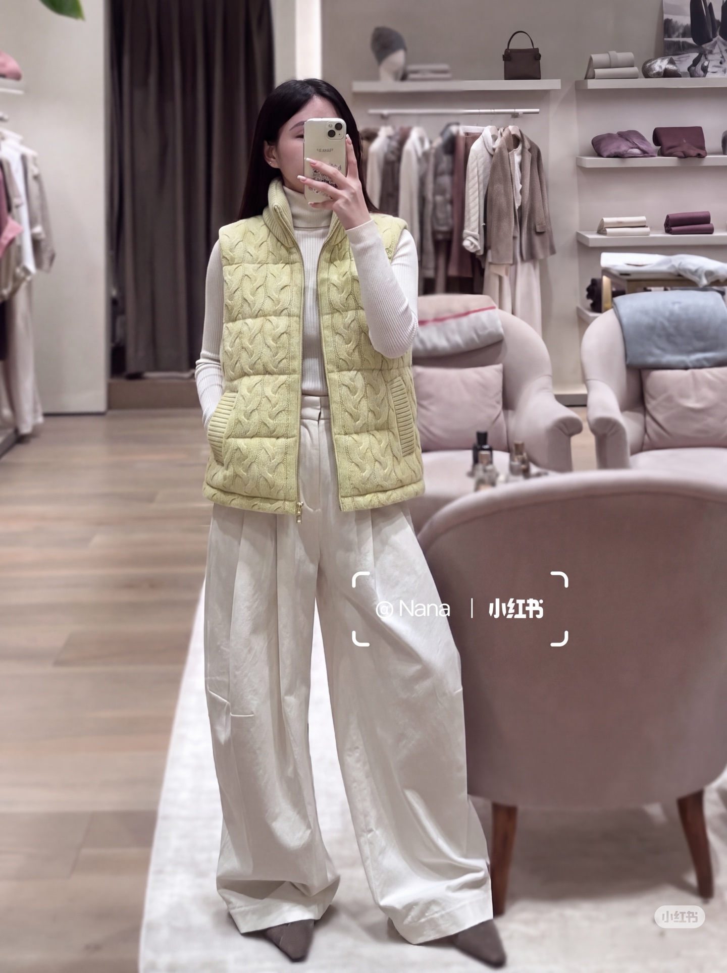 Brun 26fw knit contract down vest