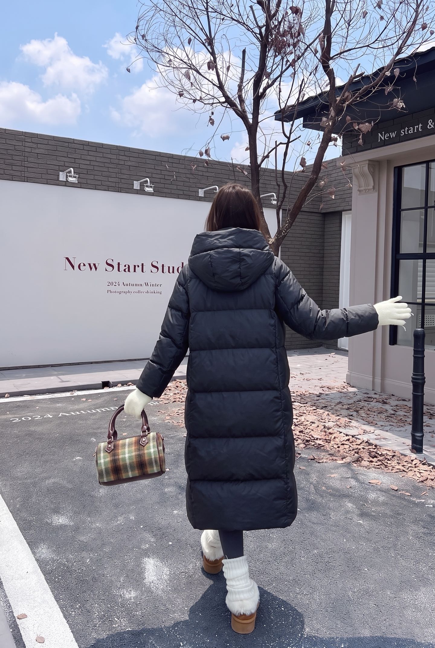 Pra 26fw hooded long down jacket