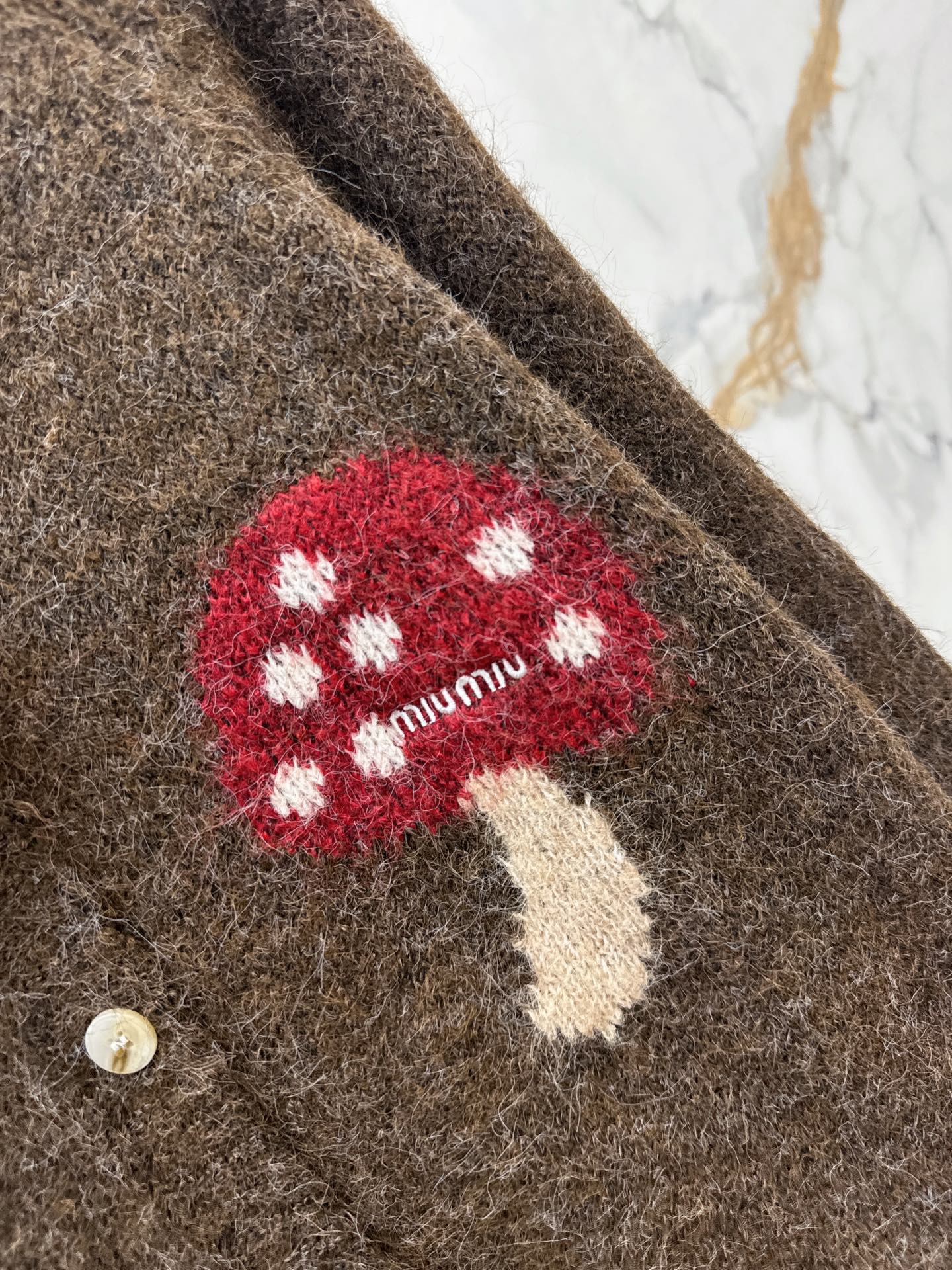 Miu 26fw jacquard knit cardigan