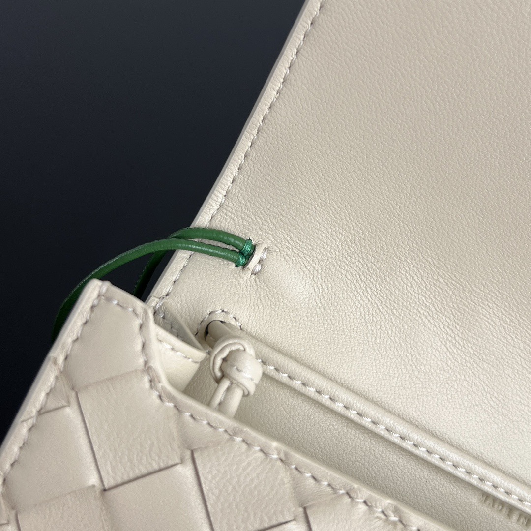 Botto Cream Woven Flap Shoulder Bag