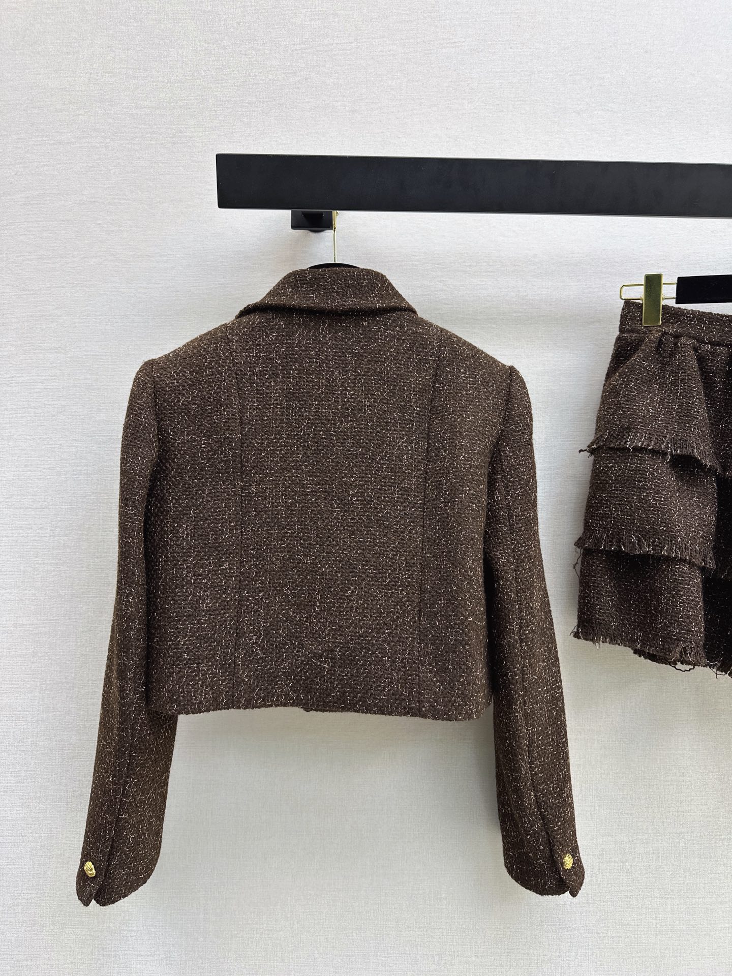 Chan 26fw cropped tweed woven jacket