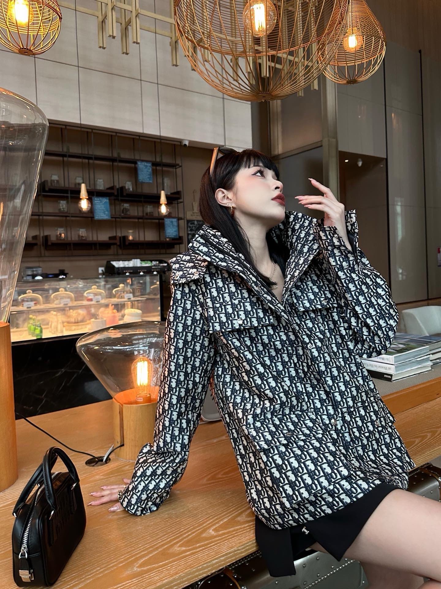 CD 26fw jacquard hooded jacket