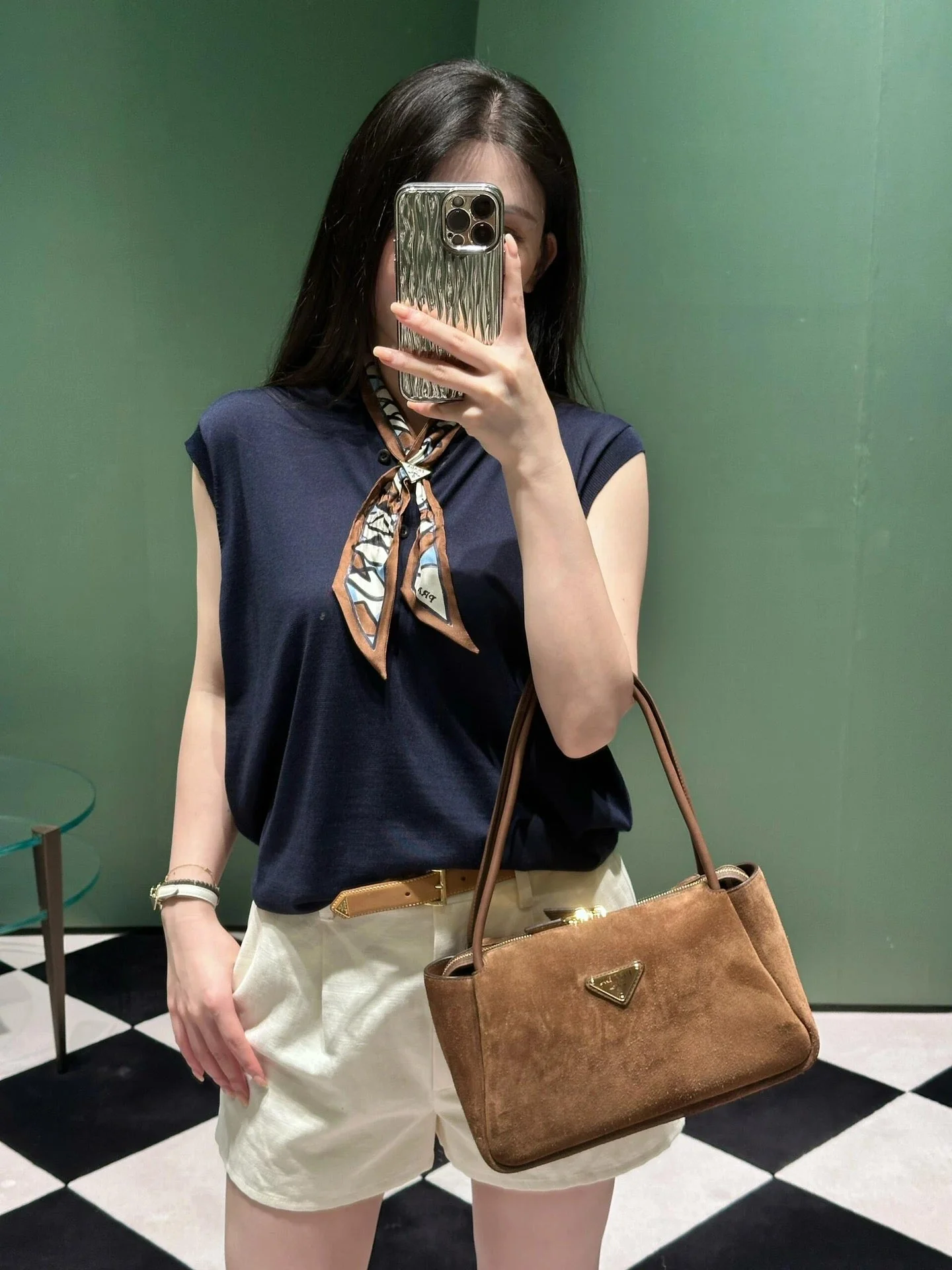PD  Medium Nubuck leather handbag