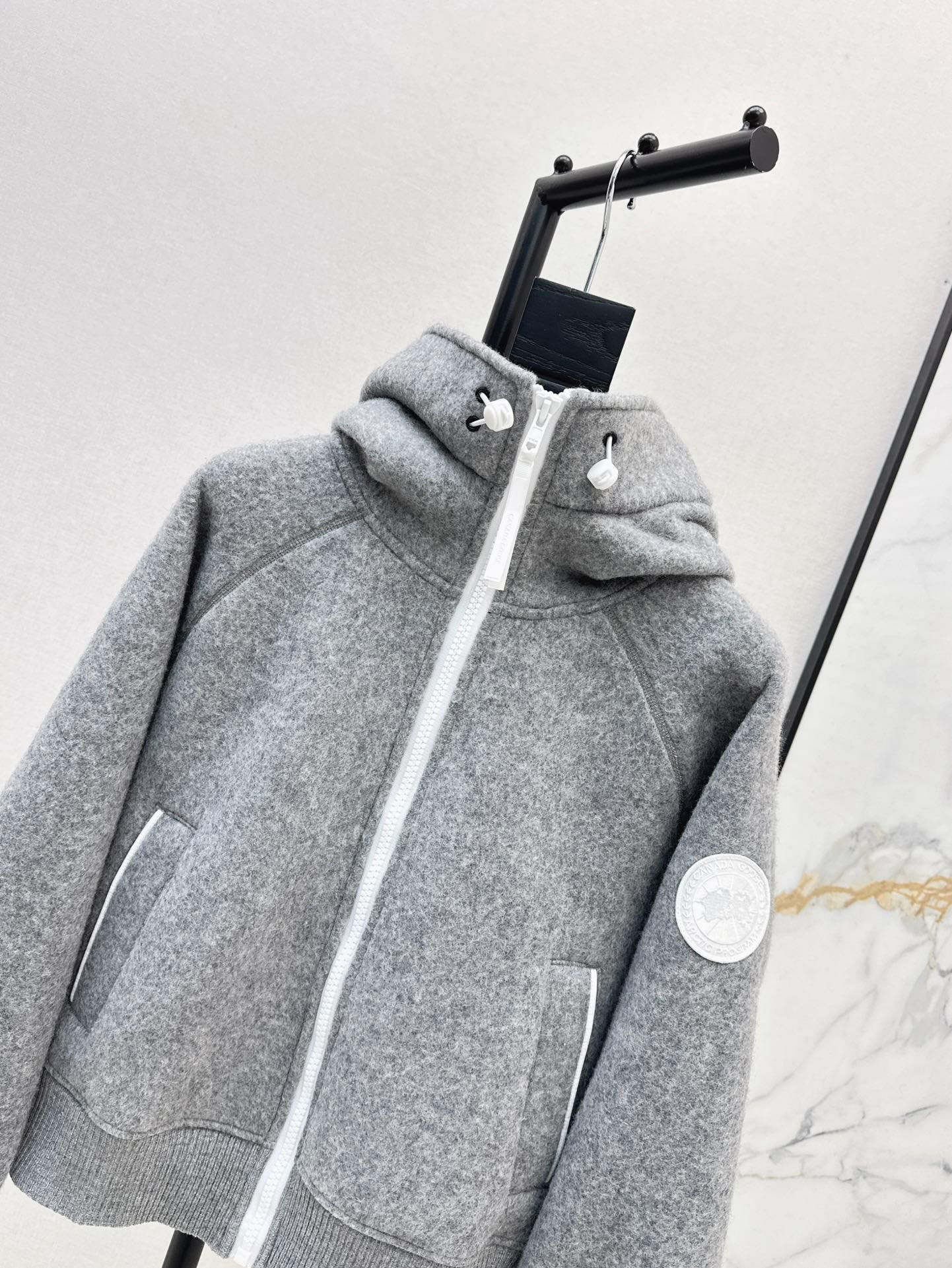 Can 26ss wool hooded jacket