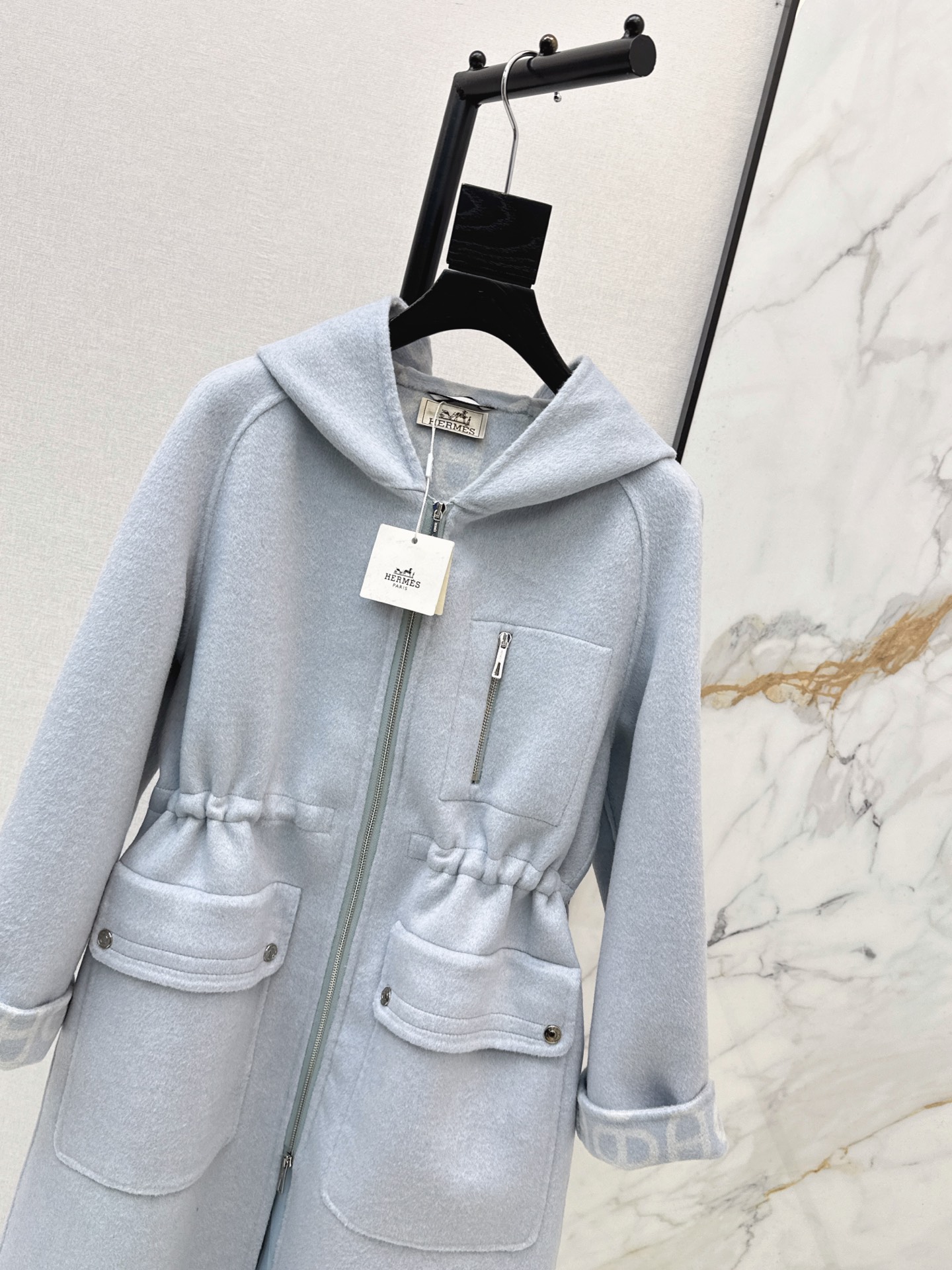 Her 26fw cashmere drawstring hooded overcoats