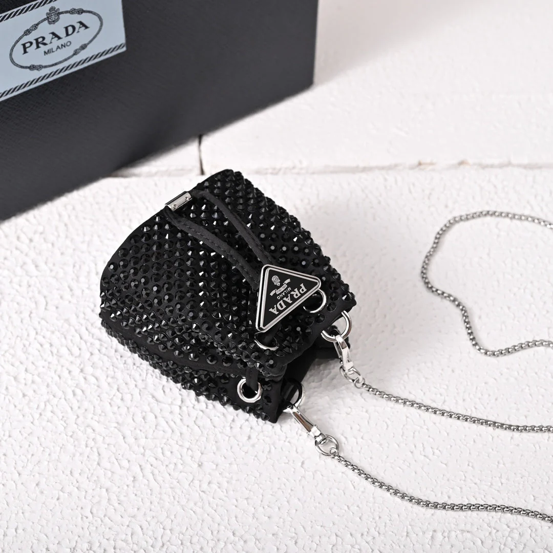 PD Embellished satin mini-pouch