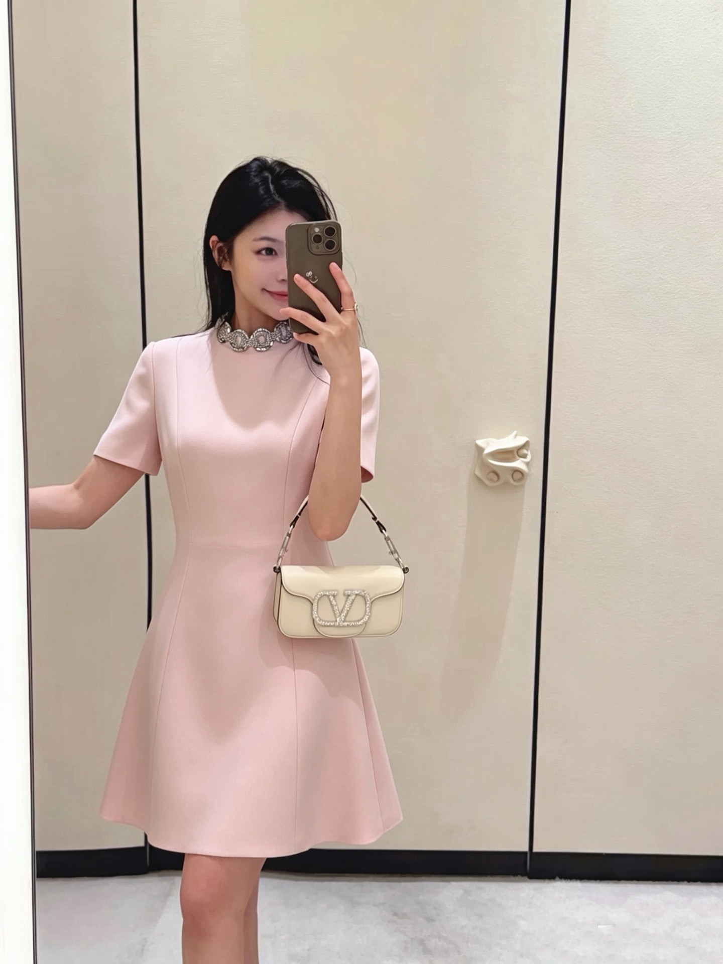 Valen 26fw rhinestone dress