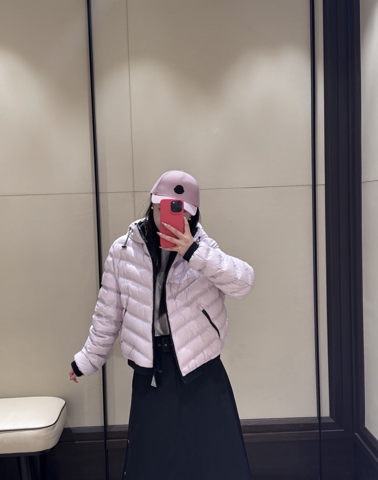 Monc 26fw cropped hooded down jacket