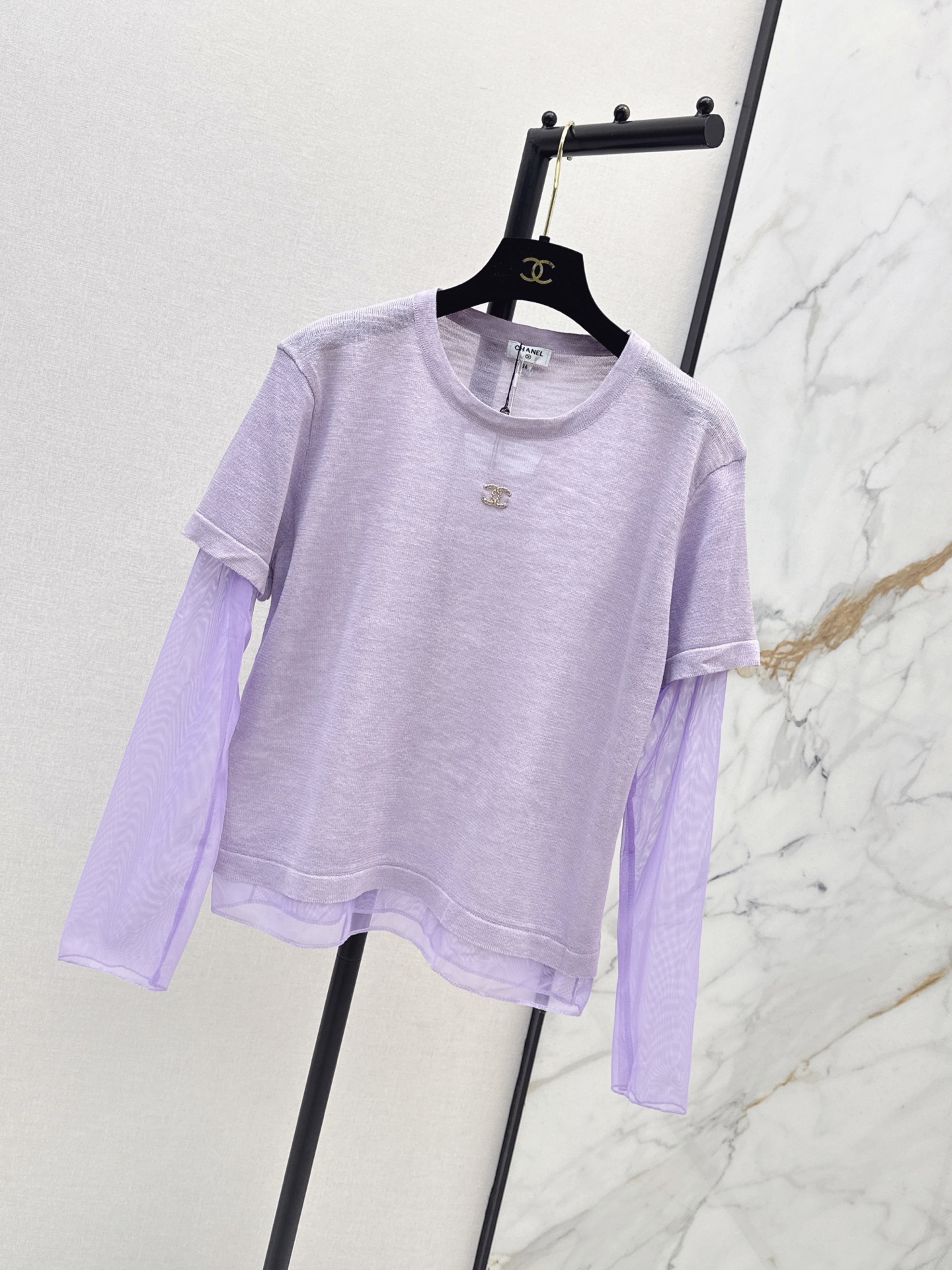 Chan 26ss 2in1 meash knitwear