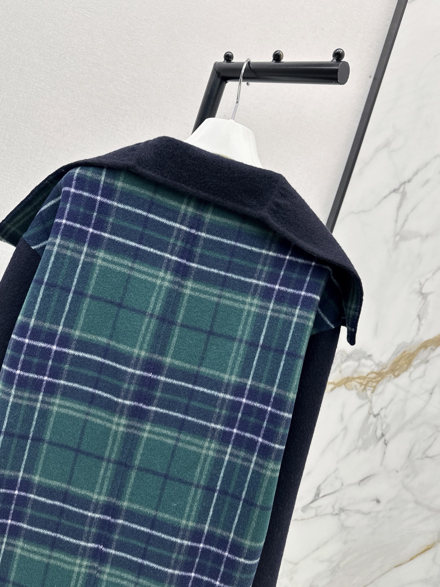 Loe 26fw check contract wool overcoats