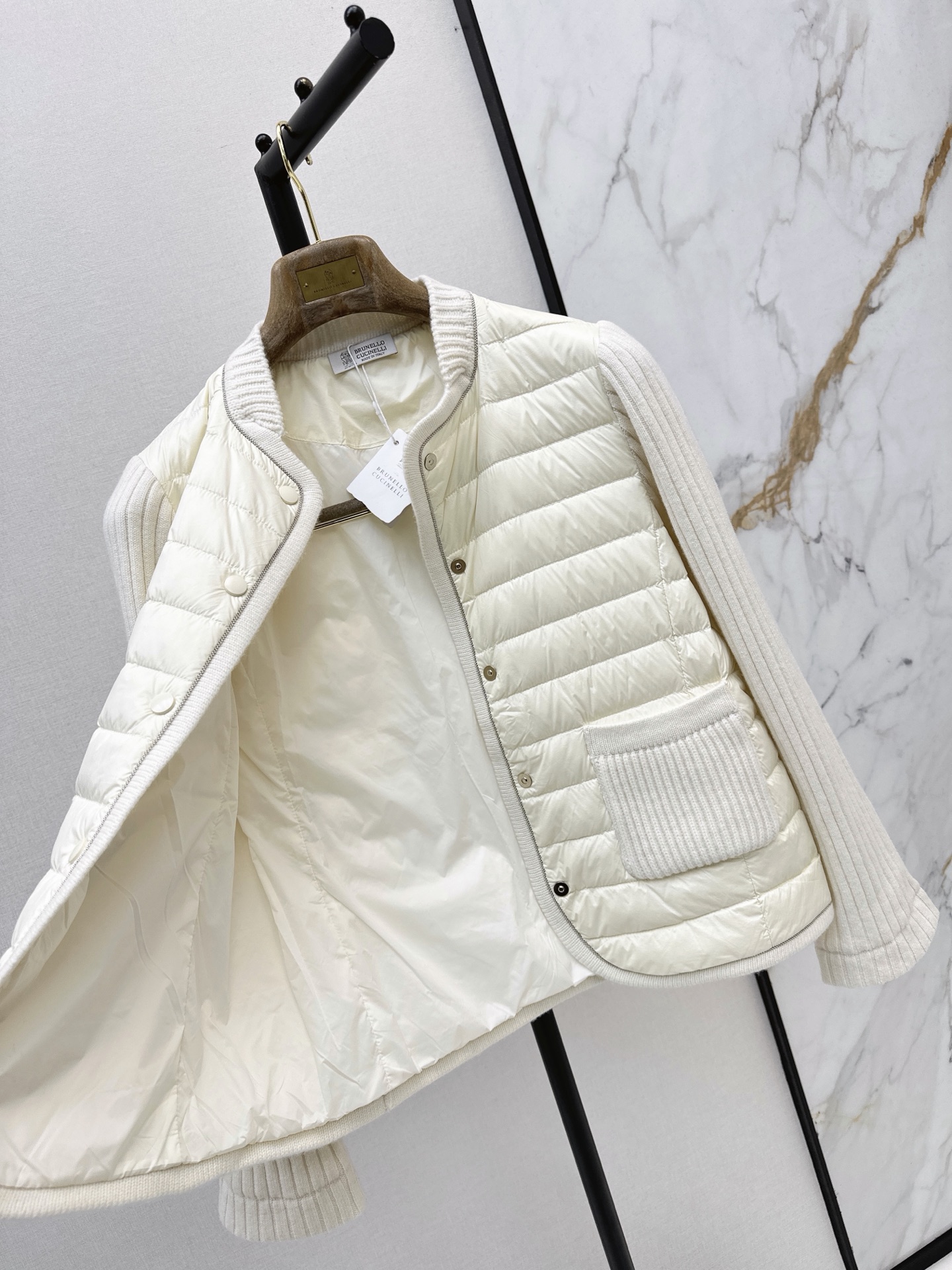 Brun 26fw wool knit contract down jacket