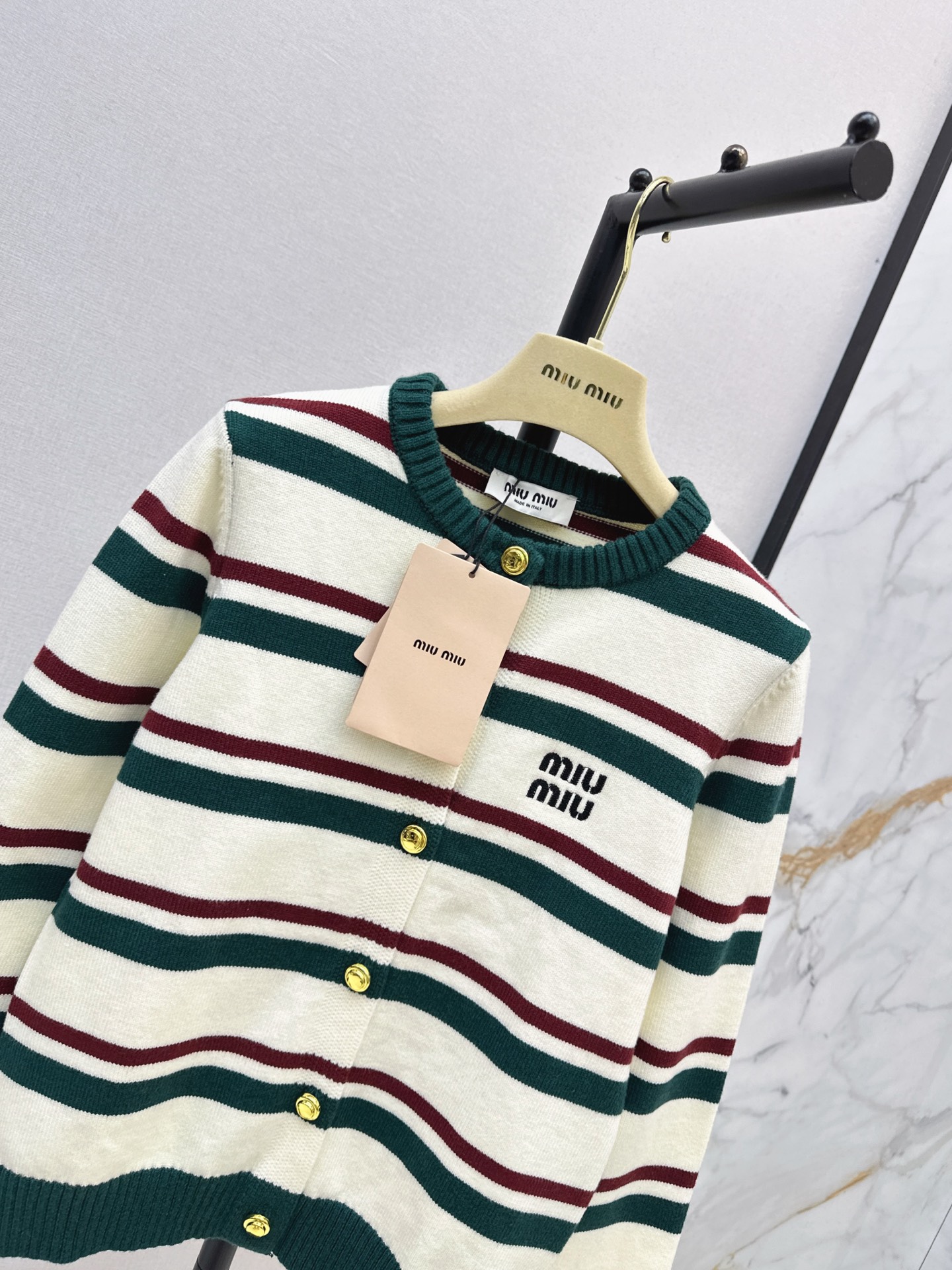 Miu 26fw stripe cardigan
