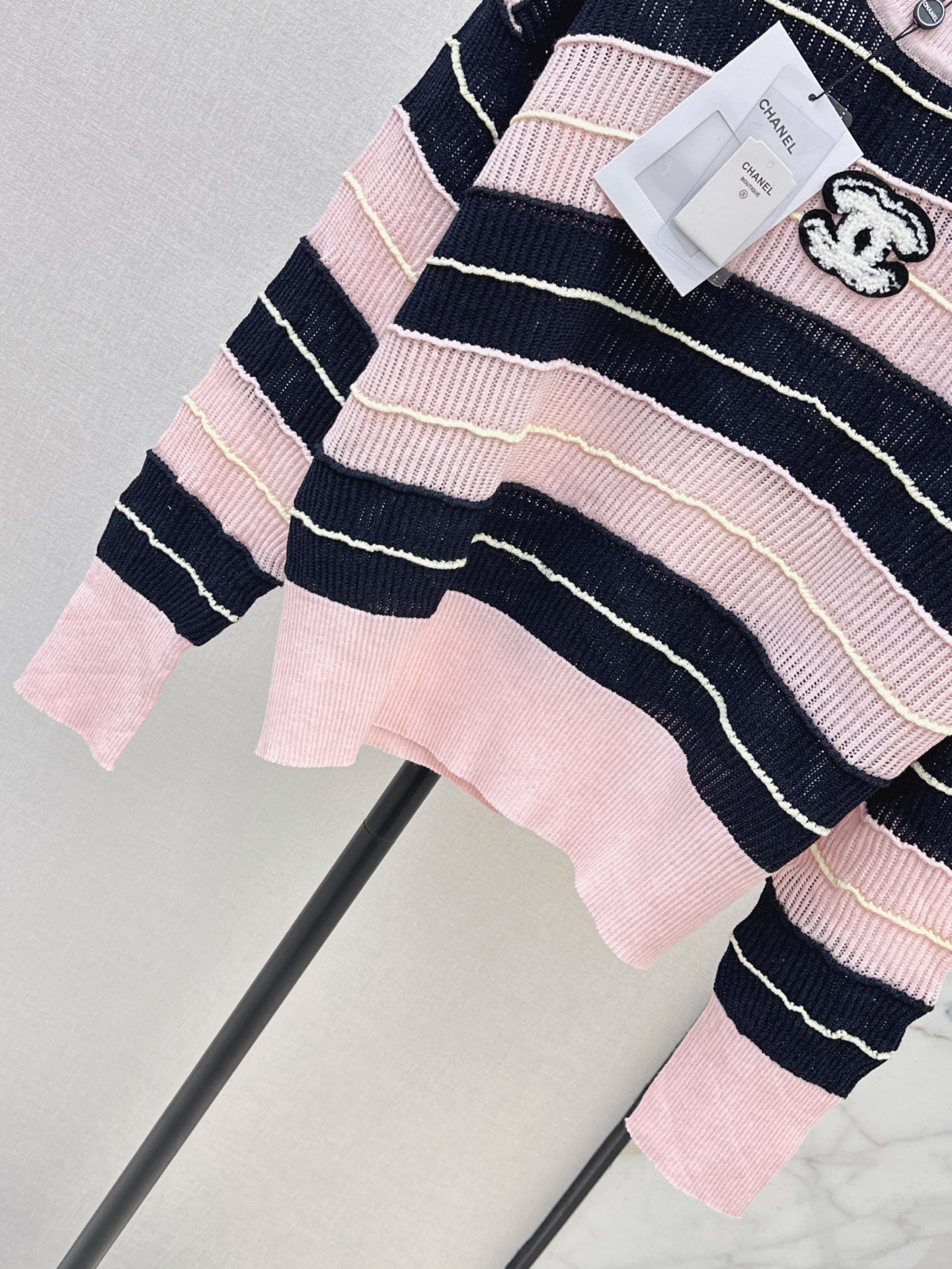 Chan 26fw stripe knit sweater