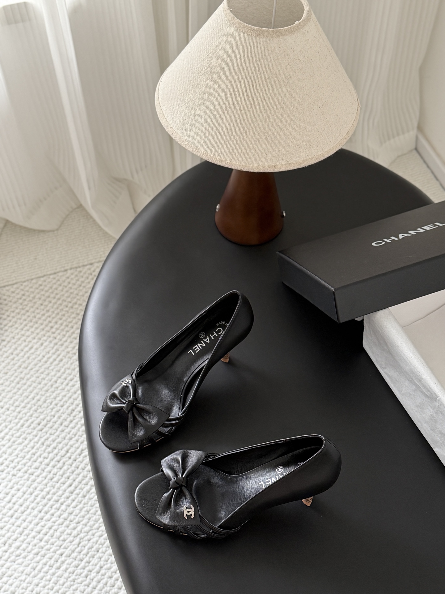 Chan 26ss peep toe heels