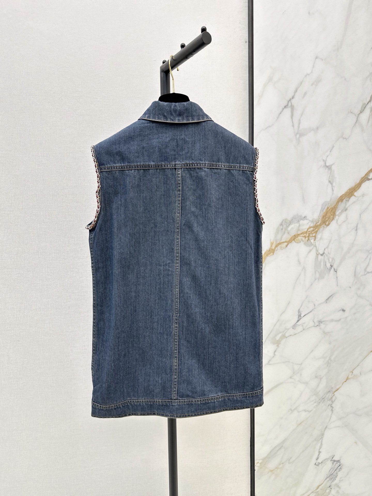 Chan 26fw long denim vest
