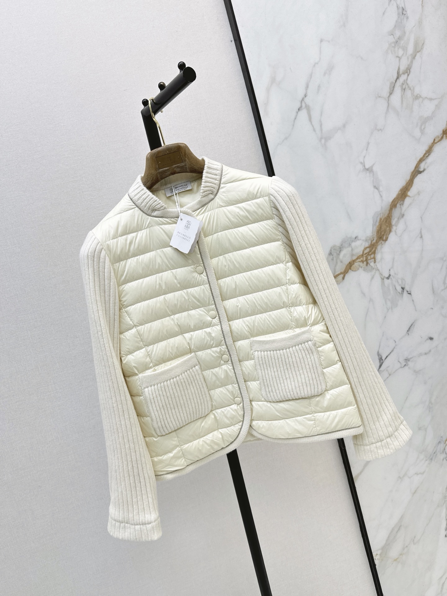 Brun 26fw wool knit contract down jacket