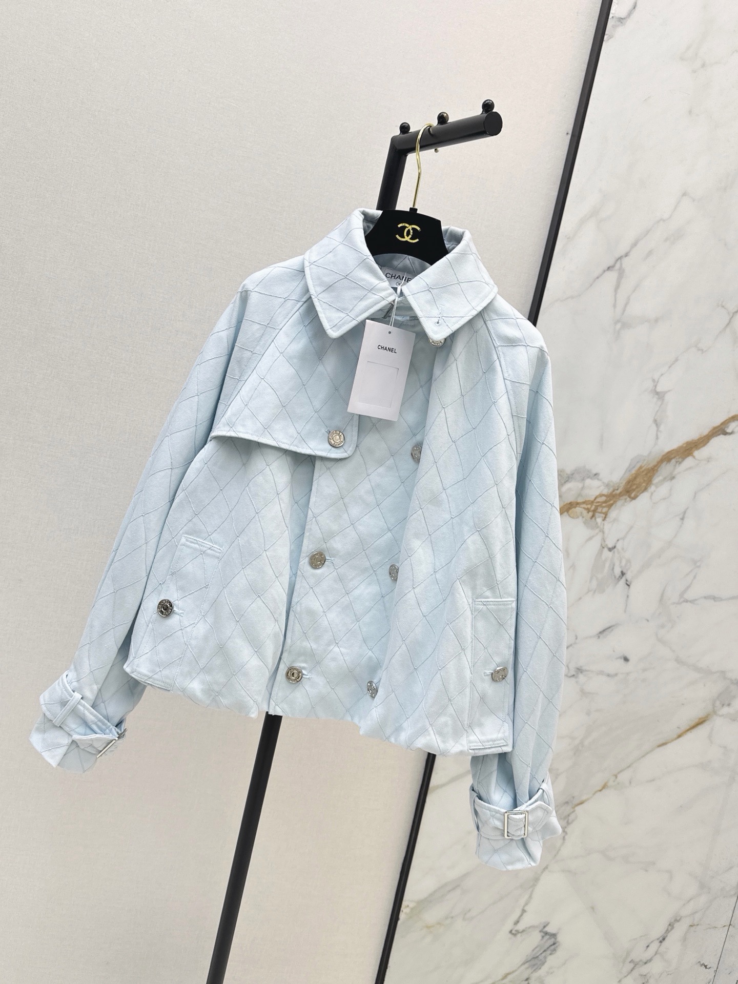Chan 26fw denim cropped trench coats
