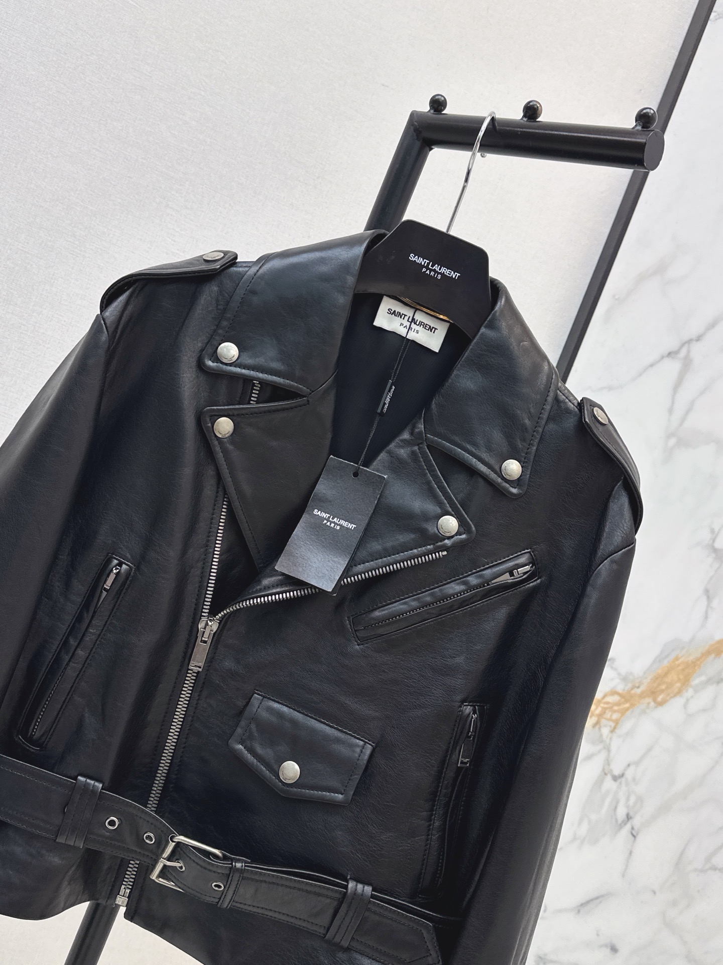 Sain 26fw leather moto jacket