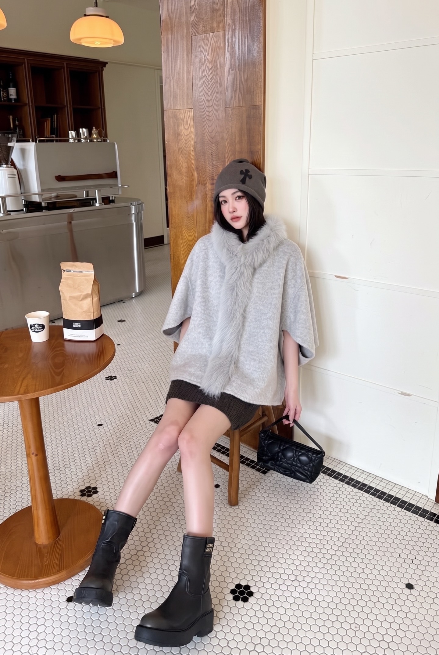Miu 26fw woolen cape jacket