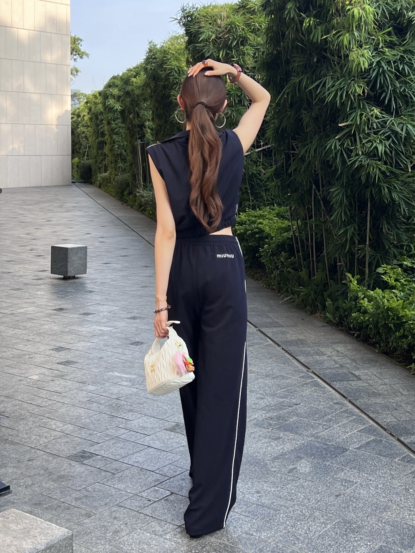 Miu 26ss cropped vest apnts sets
