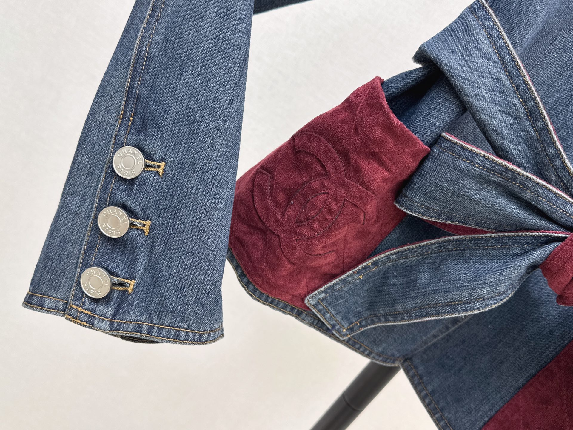 Chan 26fw belted denim jacket