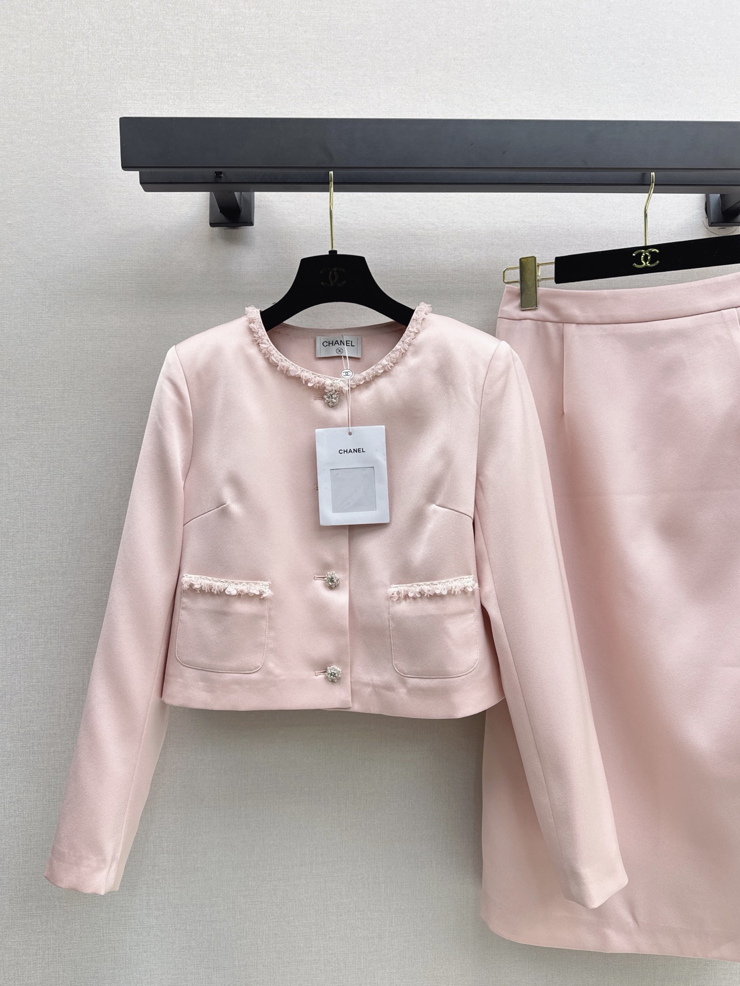 Chan 26fw cropped jacket slirt sets