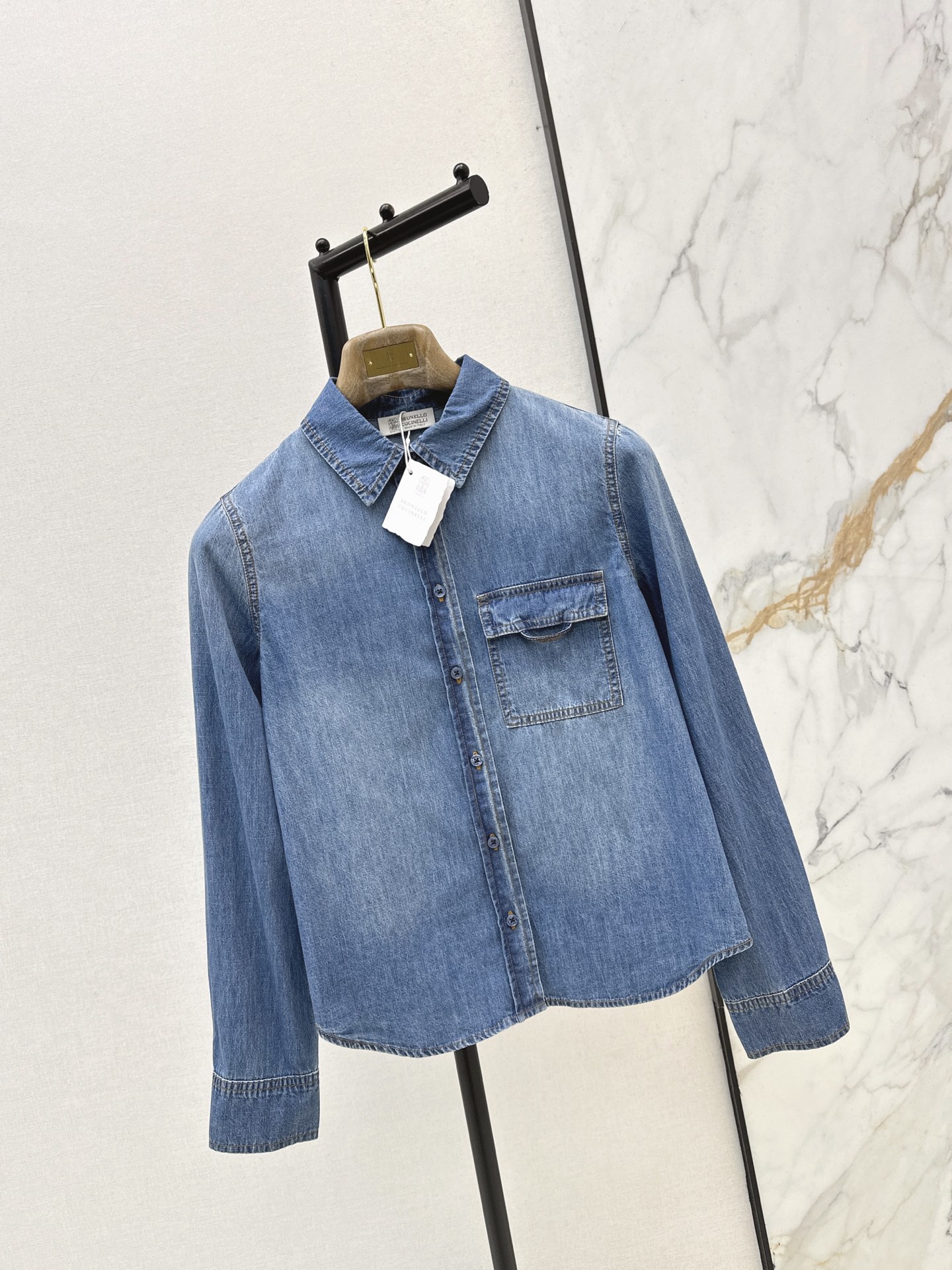 Brun 26fw denim shirt