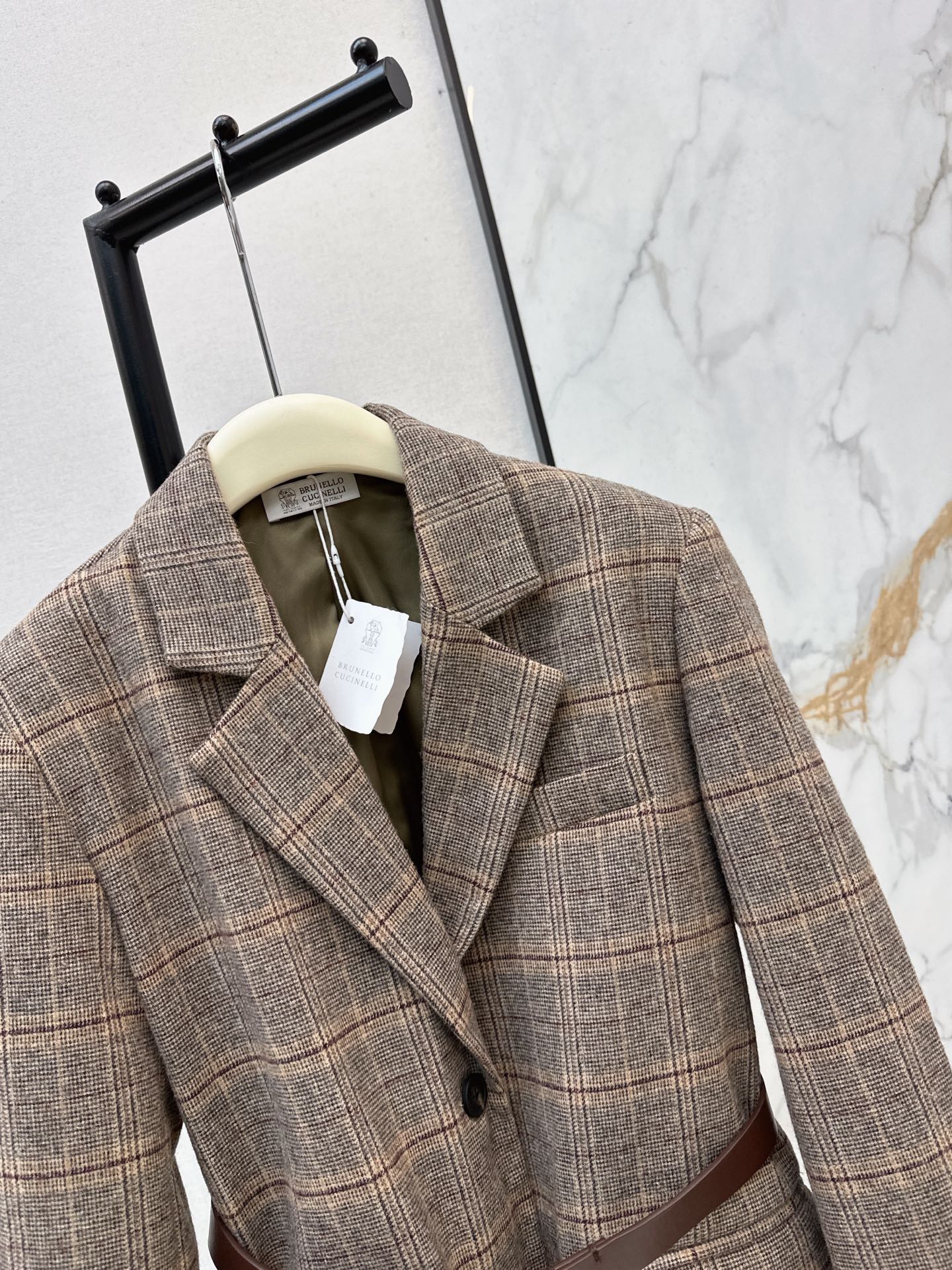 Brun 26fw check blazer
