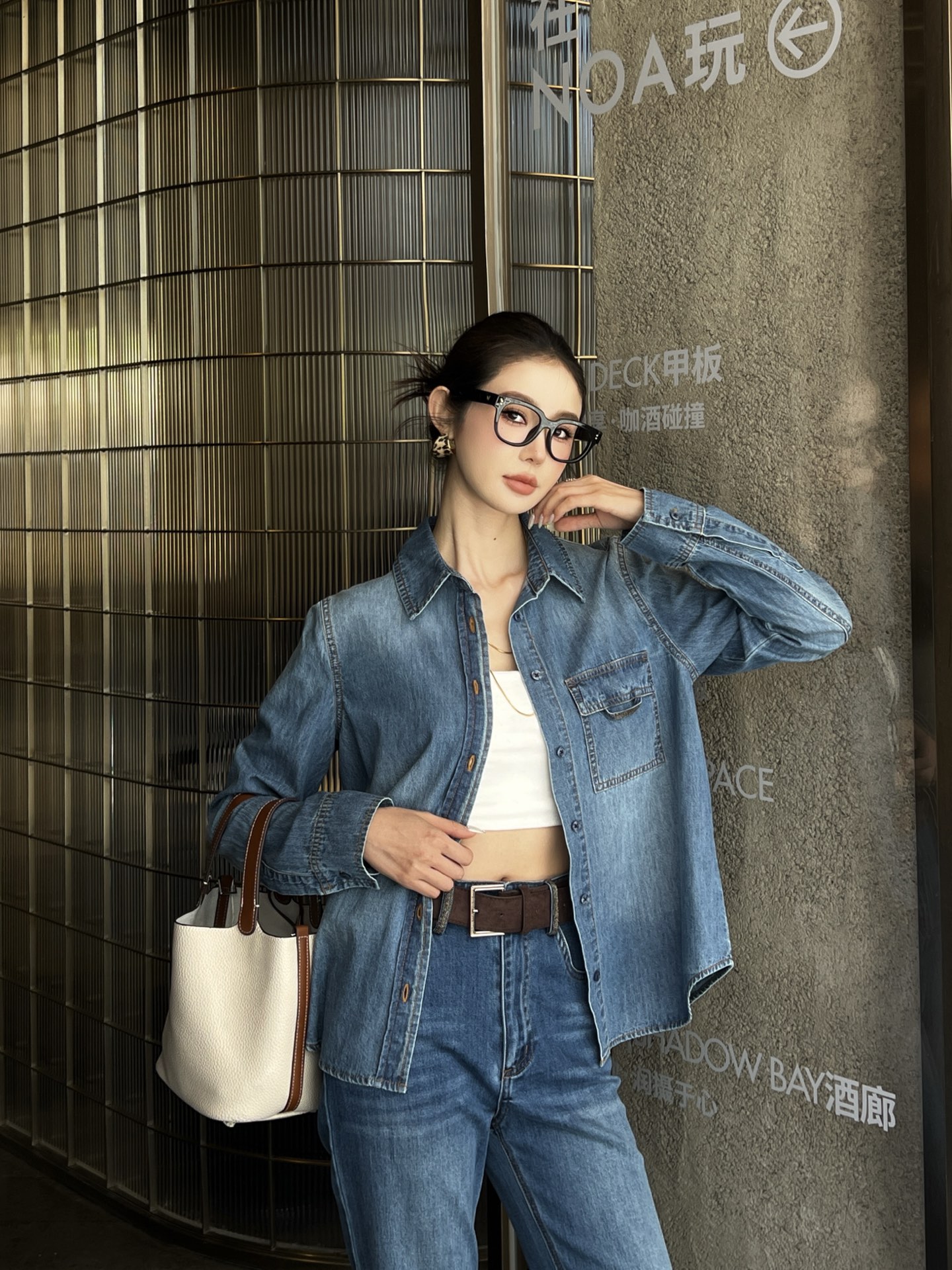 Brun 26fw denim shirt