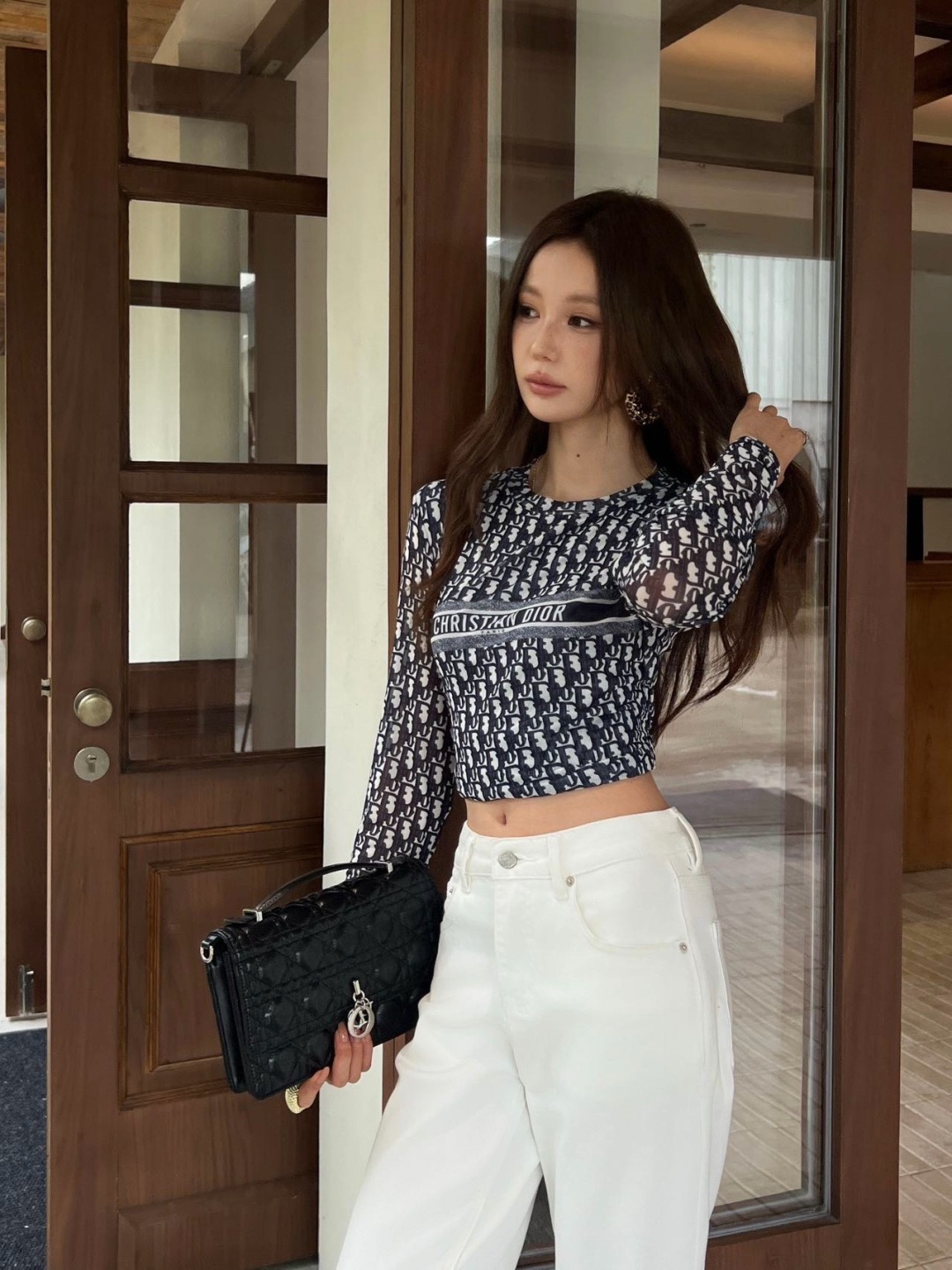 CD 26fw print mesh basic tee