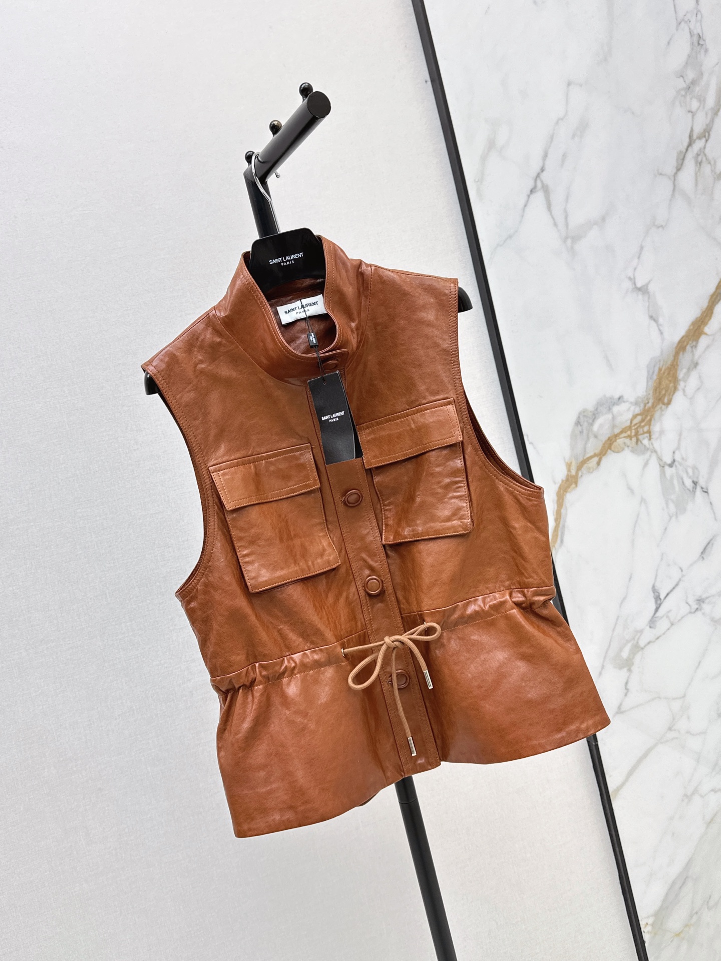 Sain 26fw leather vest jacket