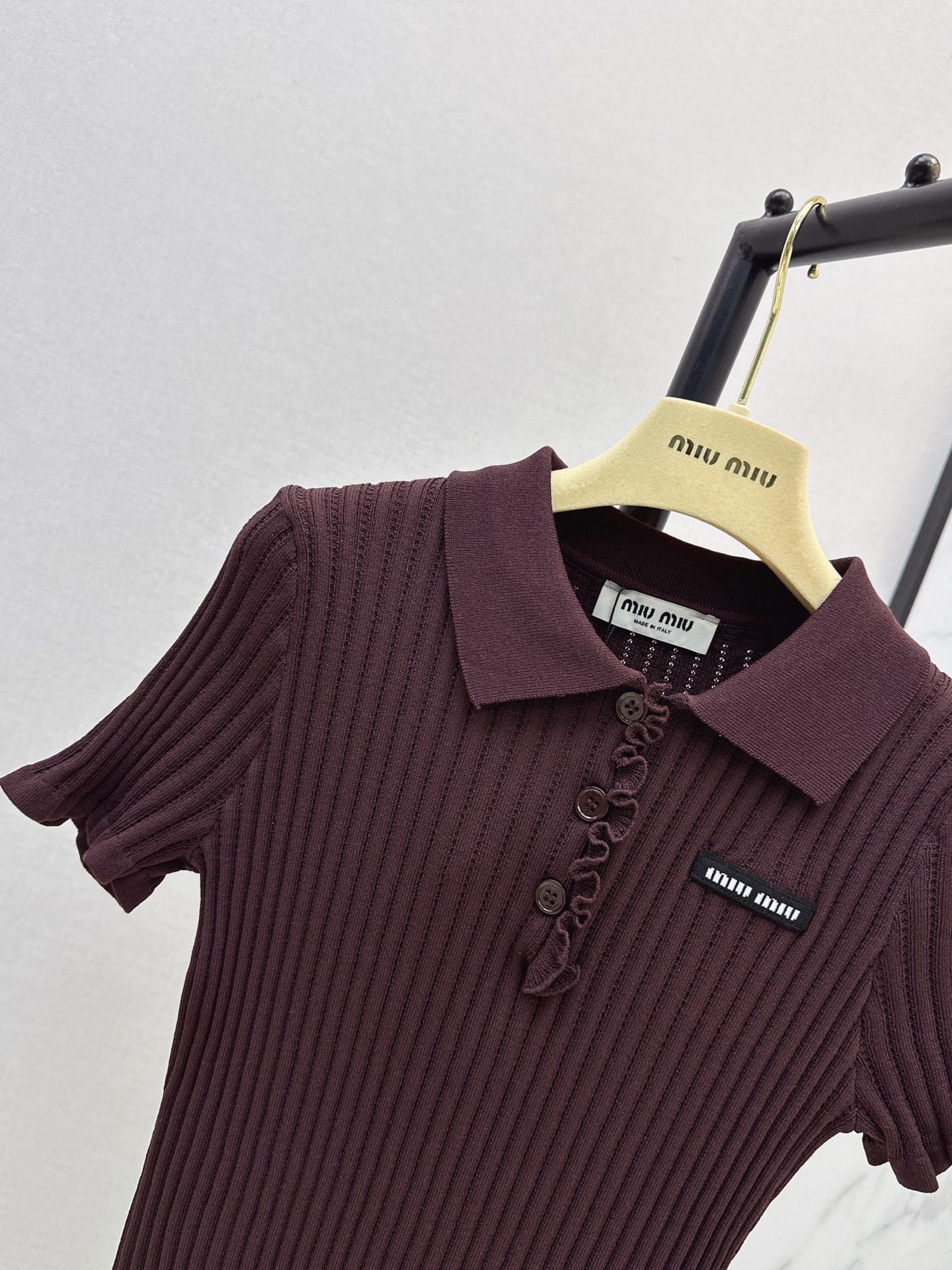 Miu 26fw polo knit top