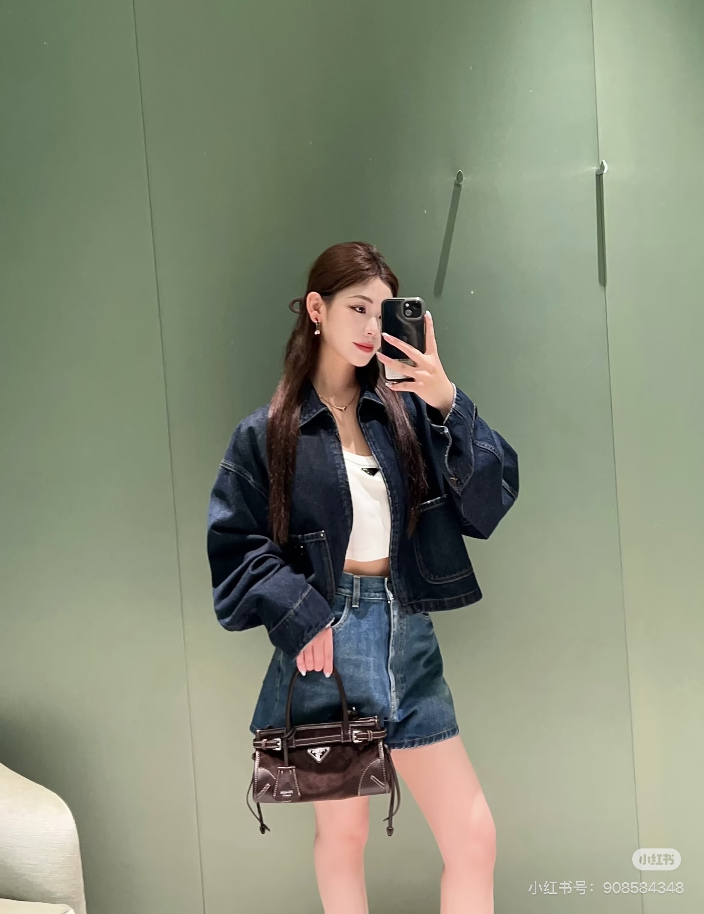 Pra 26fw zip-up denim jacket