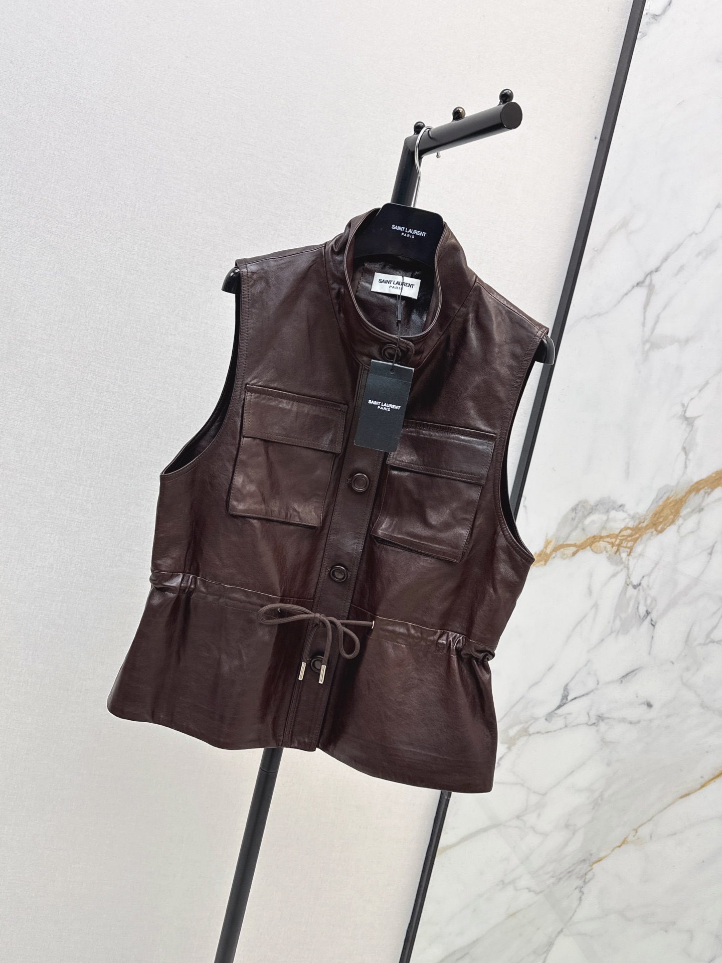 Sain 26fw leather vest jacket