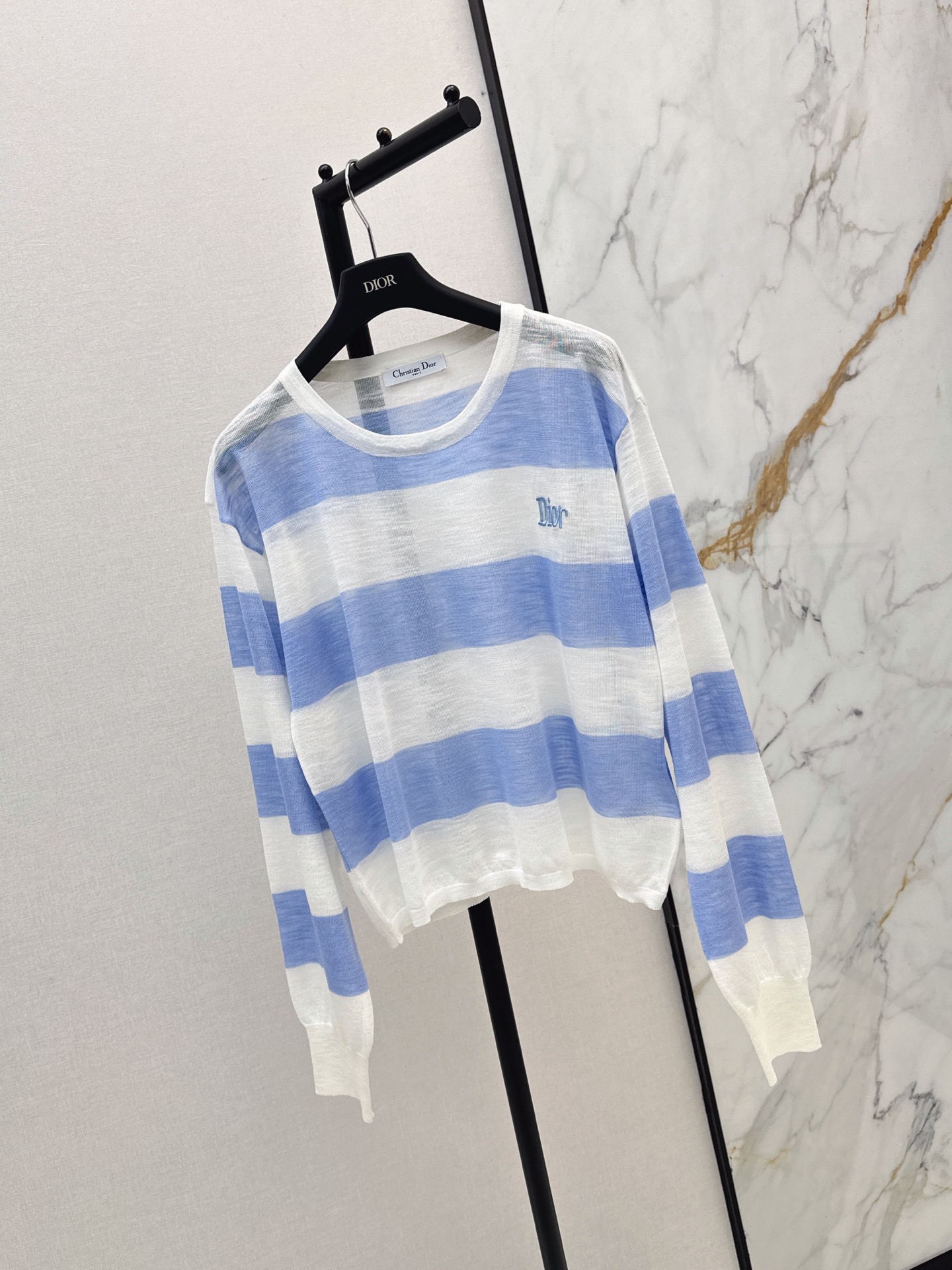CD 26ss letter embroidery stripe knitwear