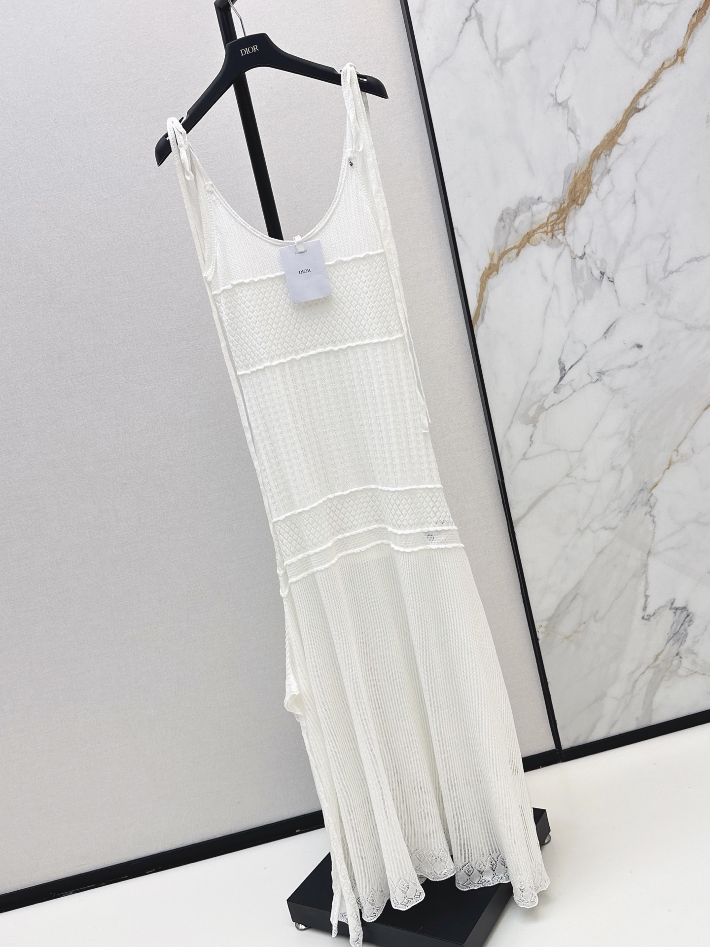 CD 26ss hollow knit slip dress