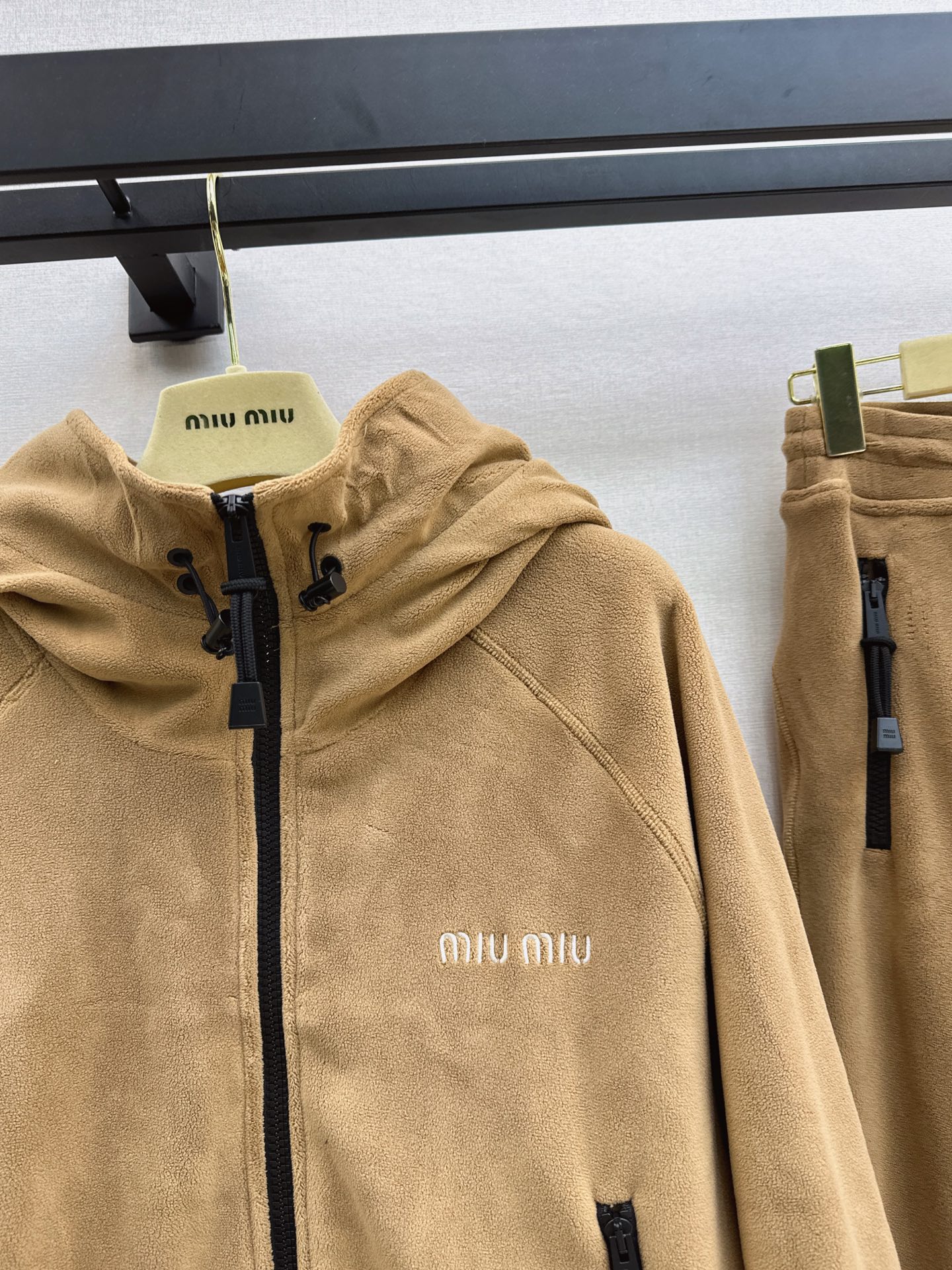 Miu 26fw casual hooded jacket pants sets