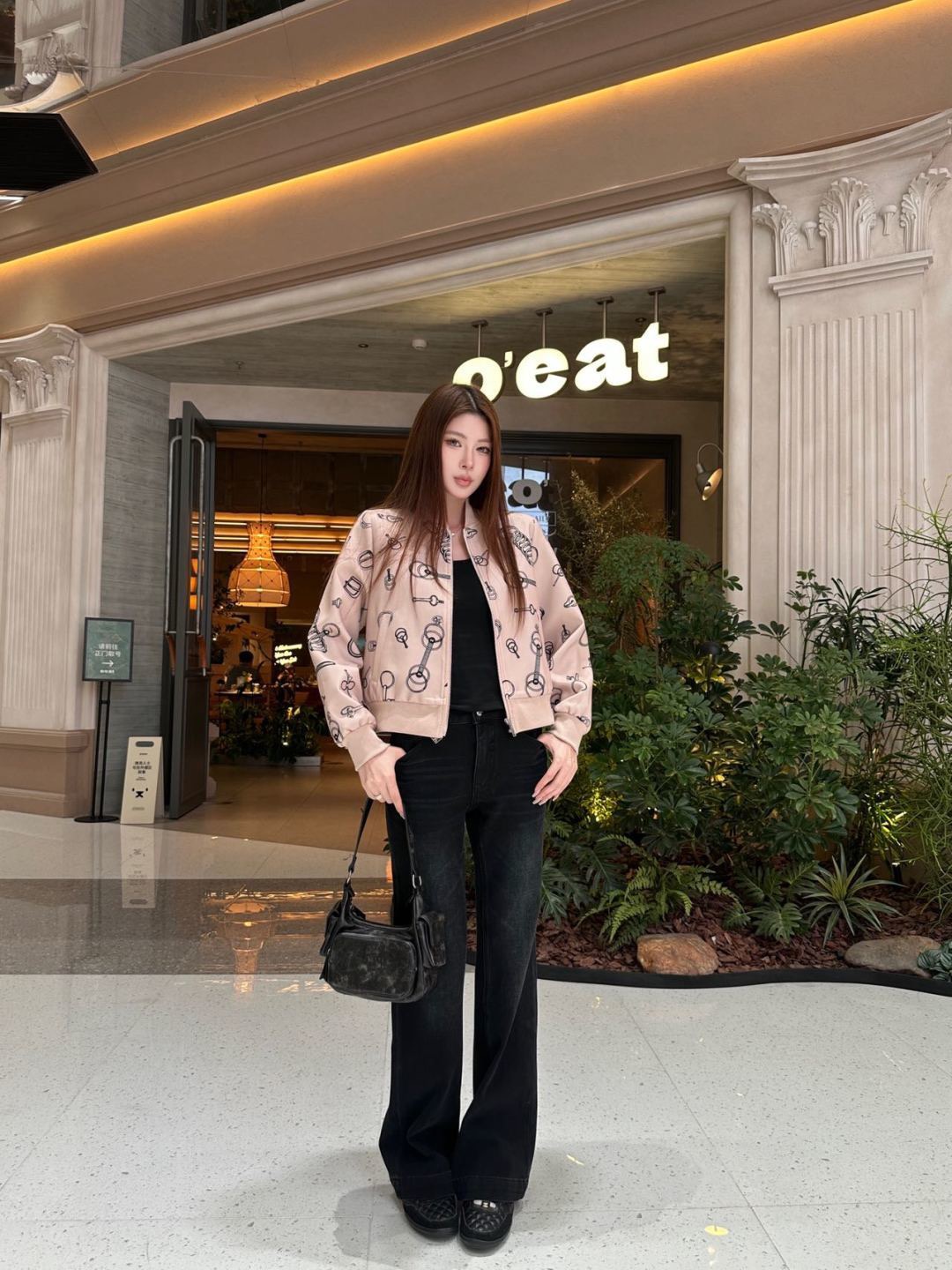 Her 26fw print zipper jacket