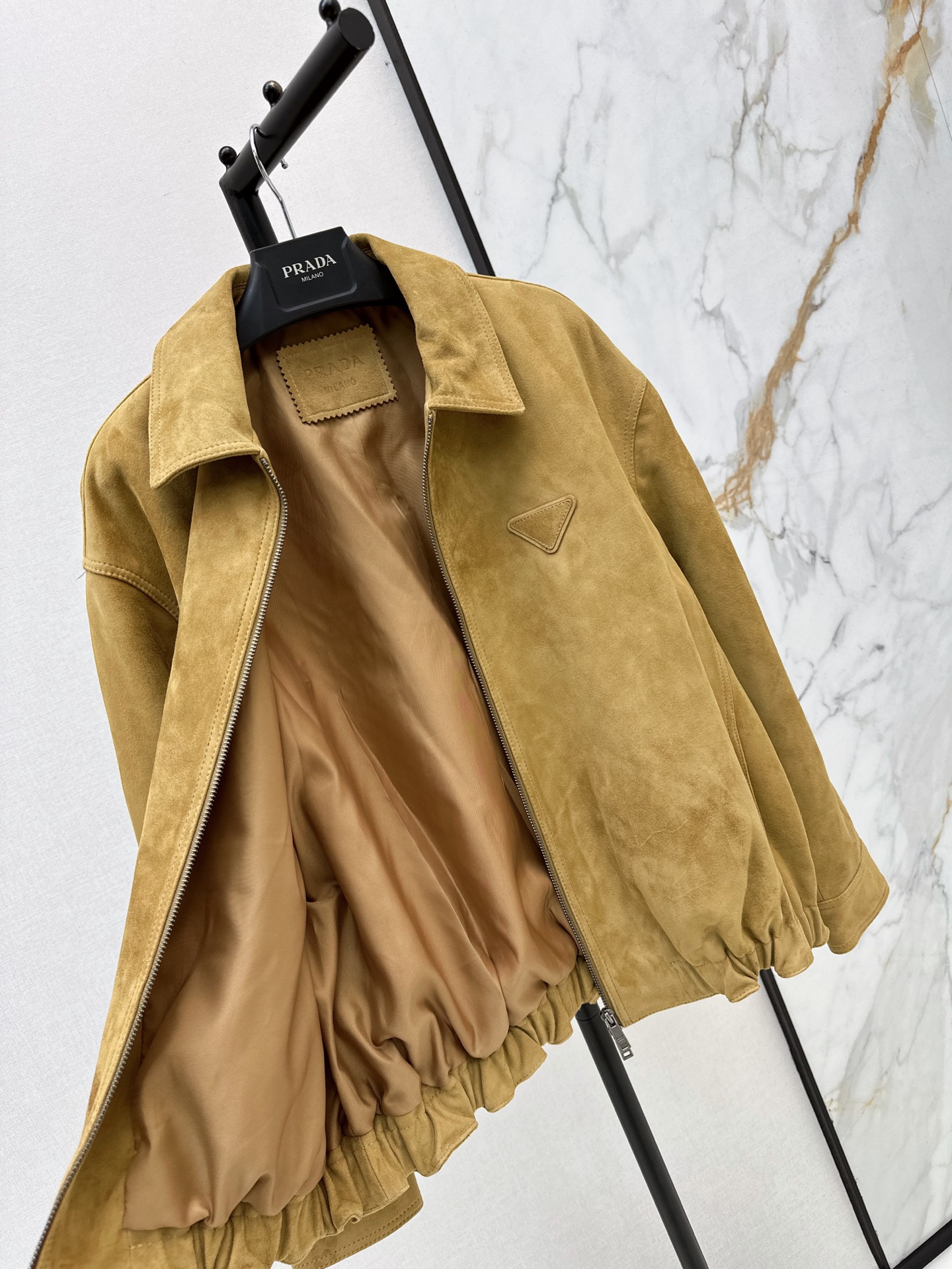 Pra 26fw suede leather jacket
